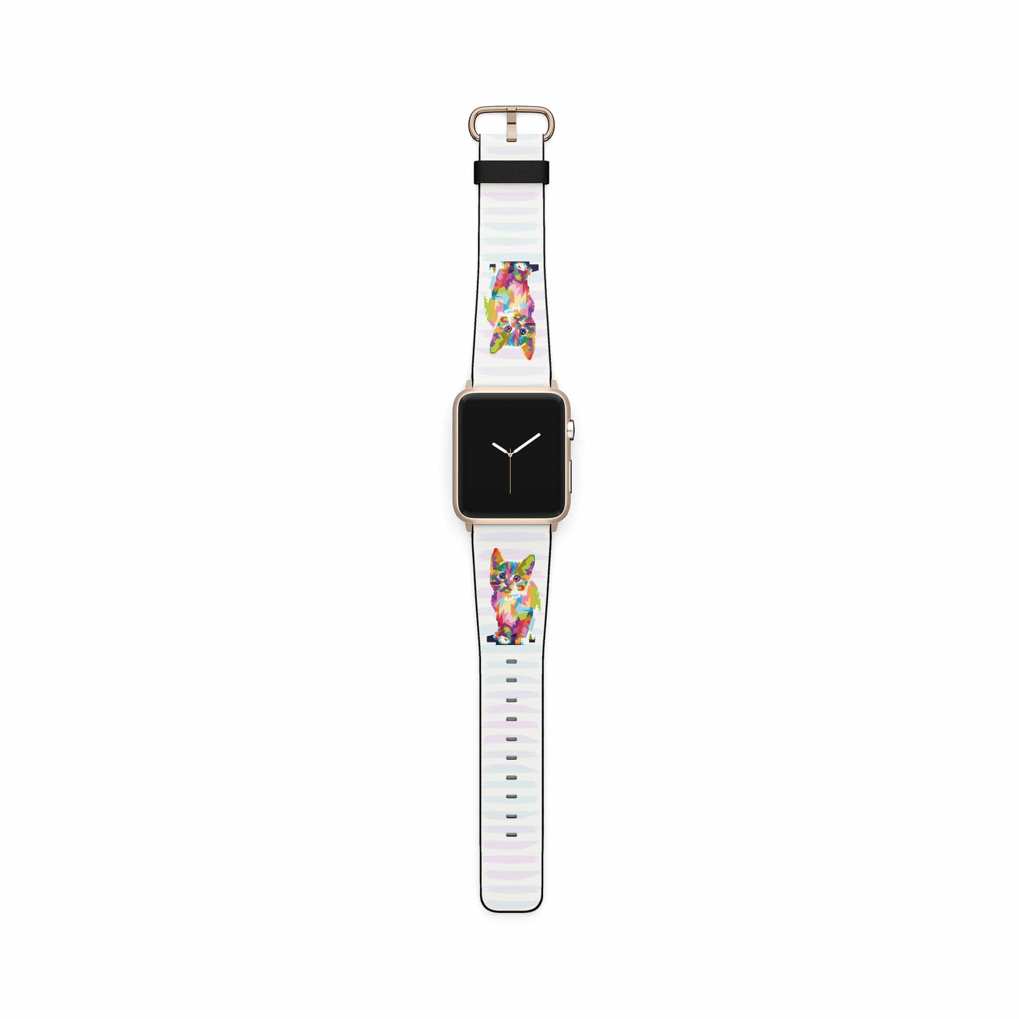 Fractal Canvas | Abstract Cat Apple Watch Band for 38/40/41 mm Watch in Gold