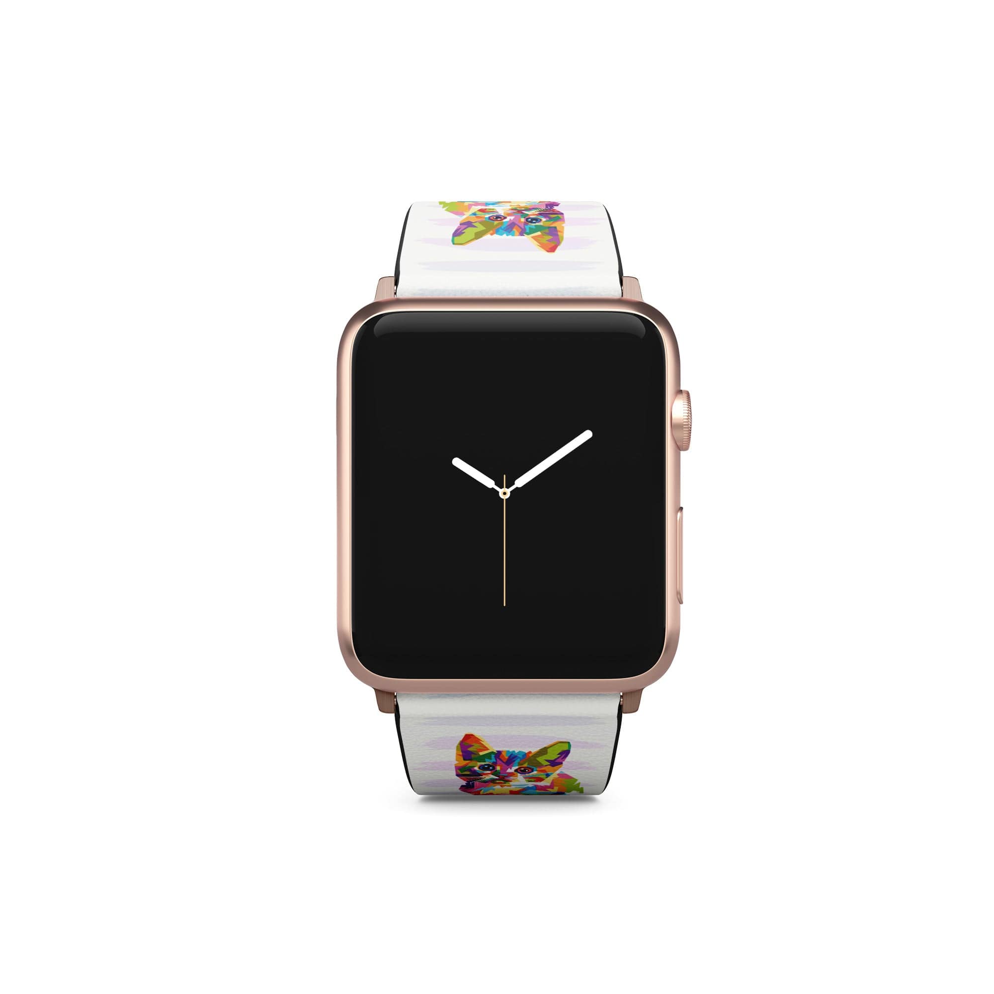 Fractal Canvas | Abstract Cat Apple Watch Band for 38/40/41 mm Watch in Rose Gold