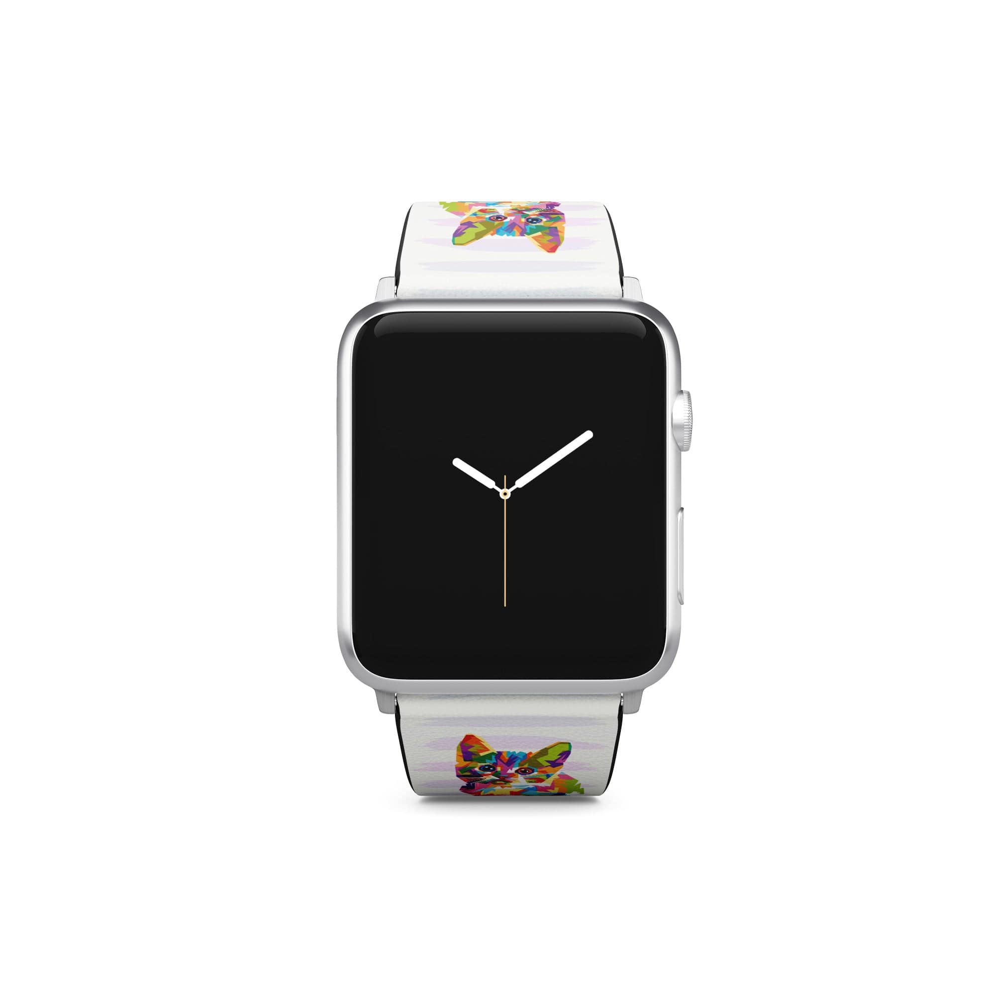 Fractal Canvas | Abstract Cat Apple Watch Band for 38/40/41 mm Watch in Silver