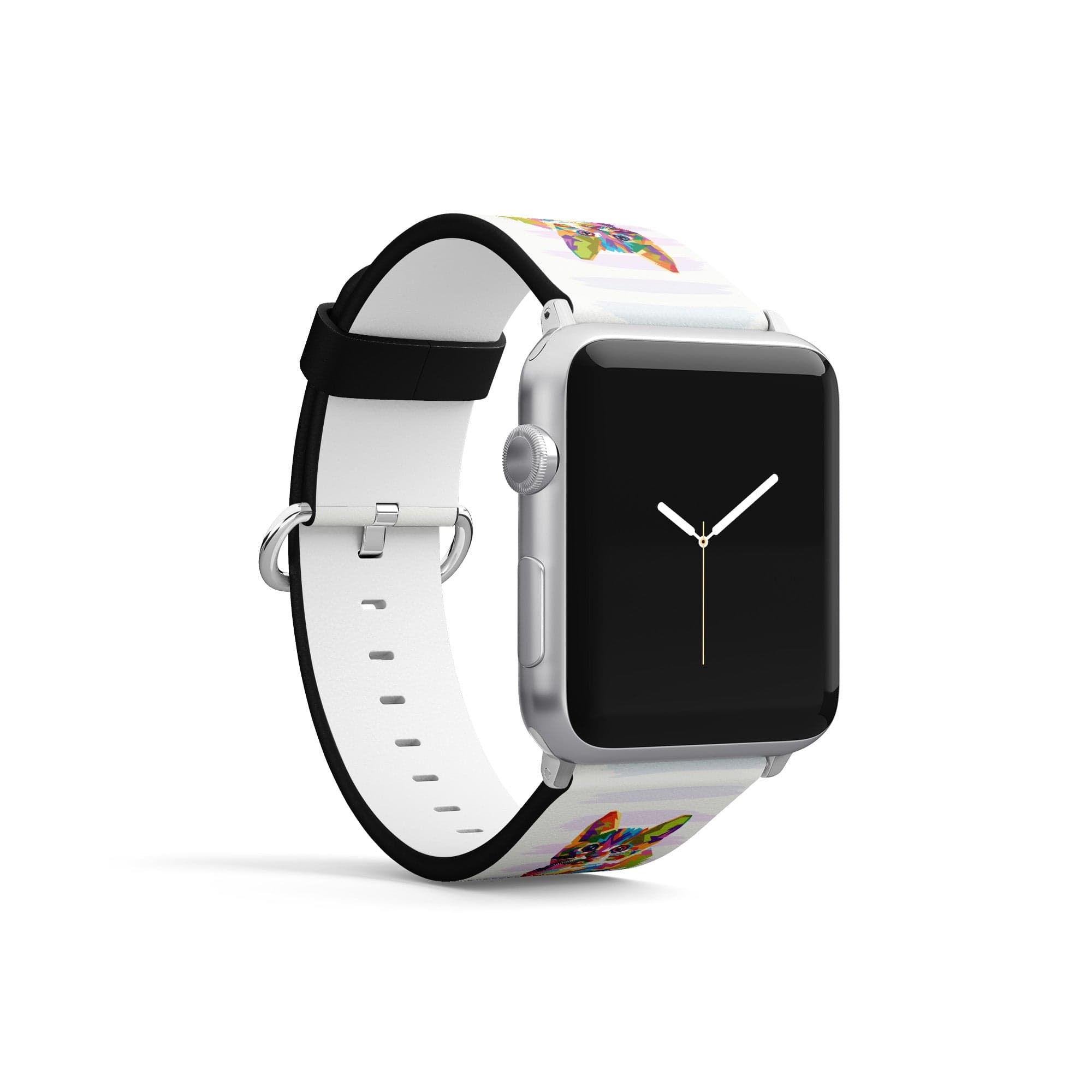 Fractal Canvas | Abstract Cat Apple Watch Band for 38/40/41 mm Watch in Silver