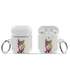 Fractal Canvas | Abstract Cat Apple AirPods Case for AirPods 1&2 Silver