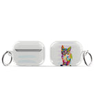 Fractal Canvas | Abstract Cat Apple AirPods Case for AirPods 3 & AirPods Pro 1&2 Silver