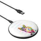 Fractal Canvas | Abstract Cat Wireless Charging Pad in Black