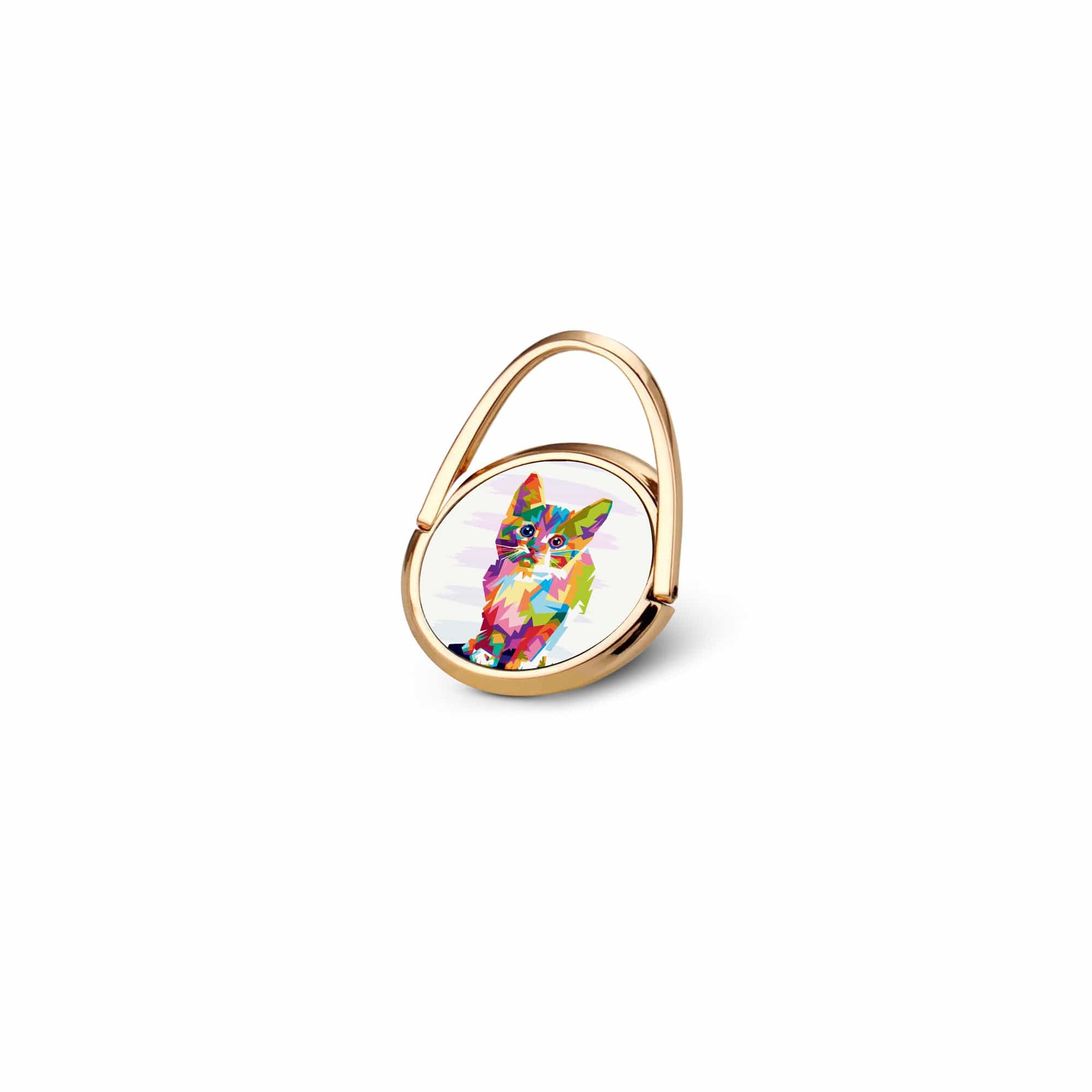 Fractal Canvas | Abstract Cat Ring Holder in Gold