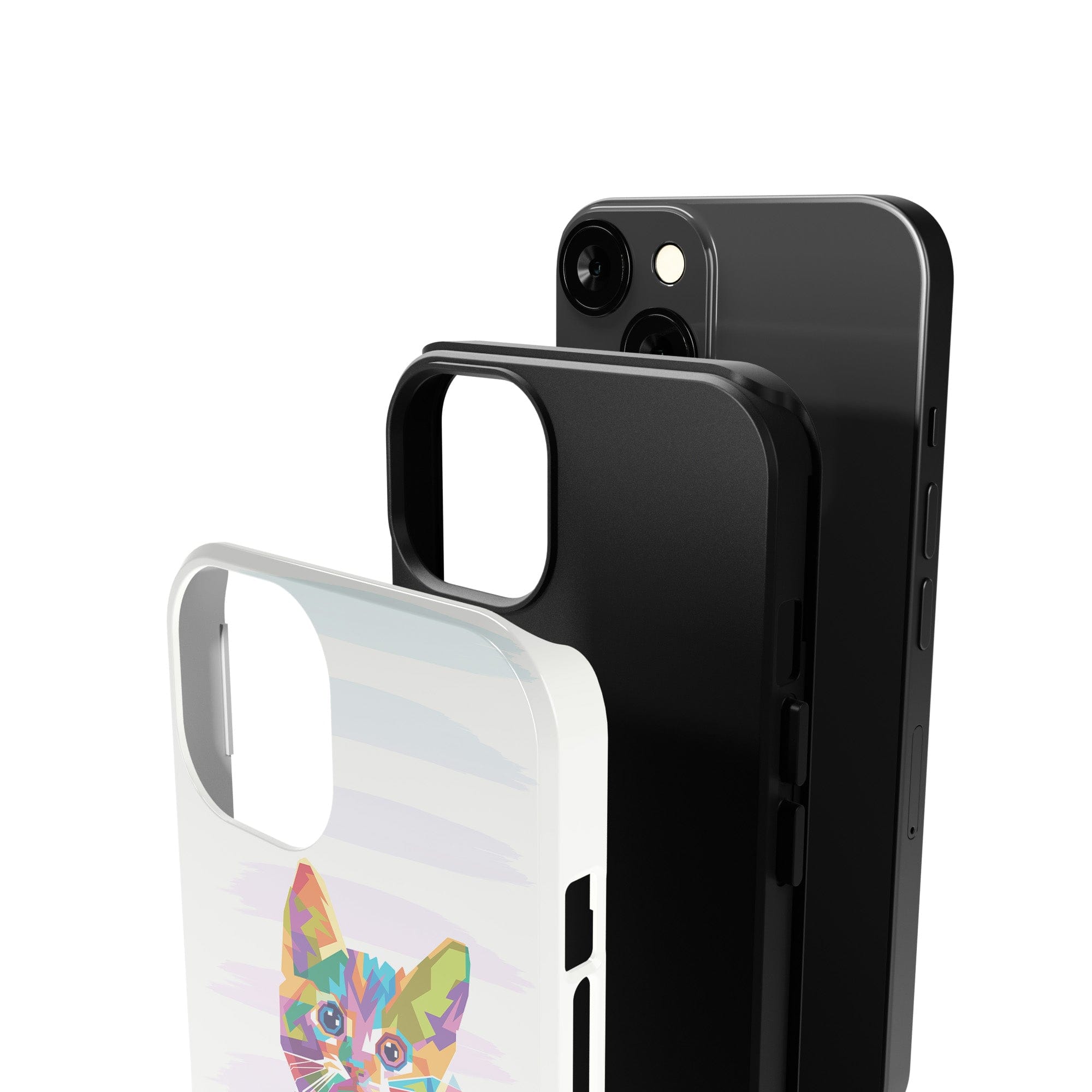 Fractal Canvas | Abstract Cat Case Clear for iPhone 12