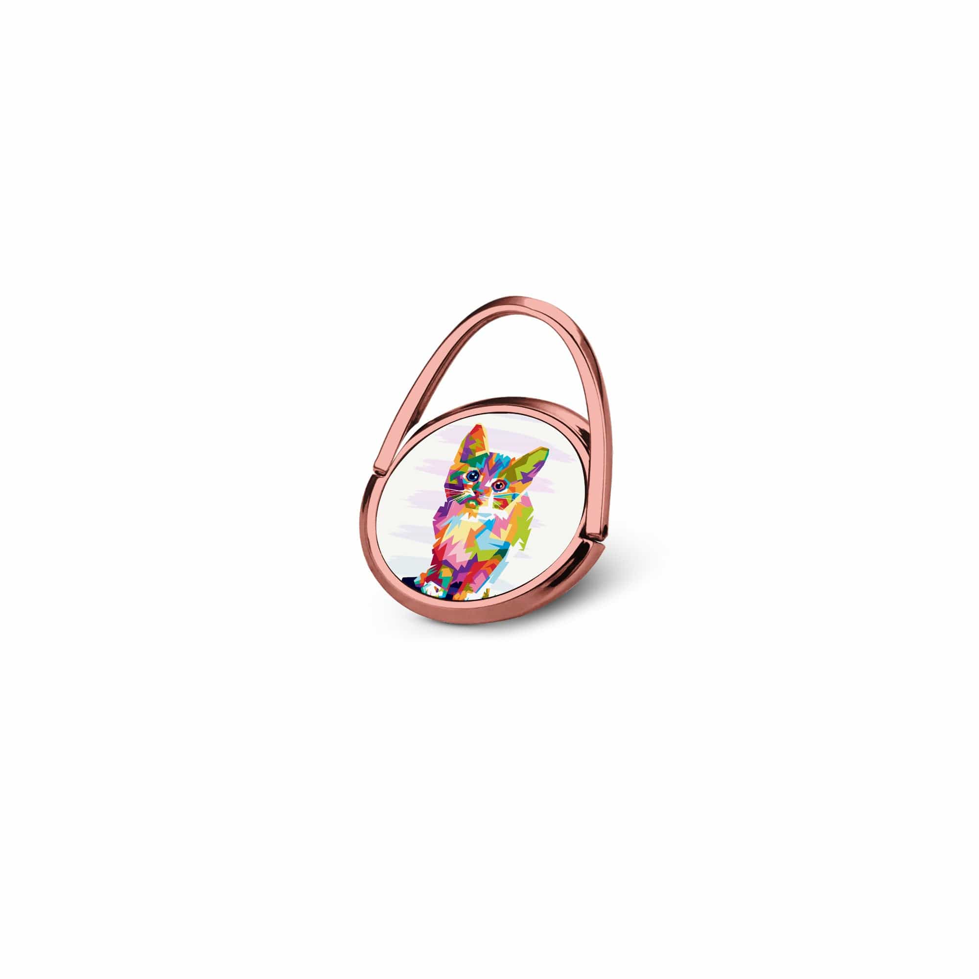 Fractal Canvas | Abstract Cat Ring Holder in Rose Gold