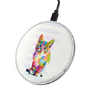 Fractal Canvas | Abstract Cat Wireless Charging Pad in Silver