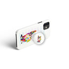 Fractal Canvas | Abstract Cat Foldable Phone Grip in White