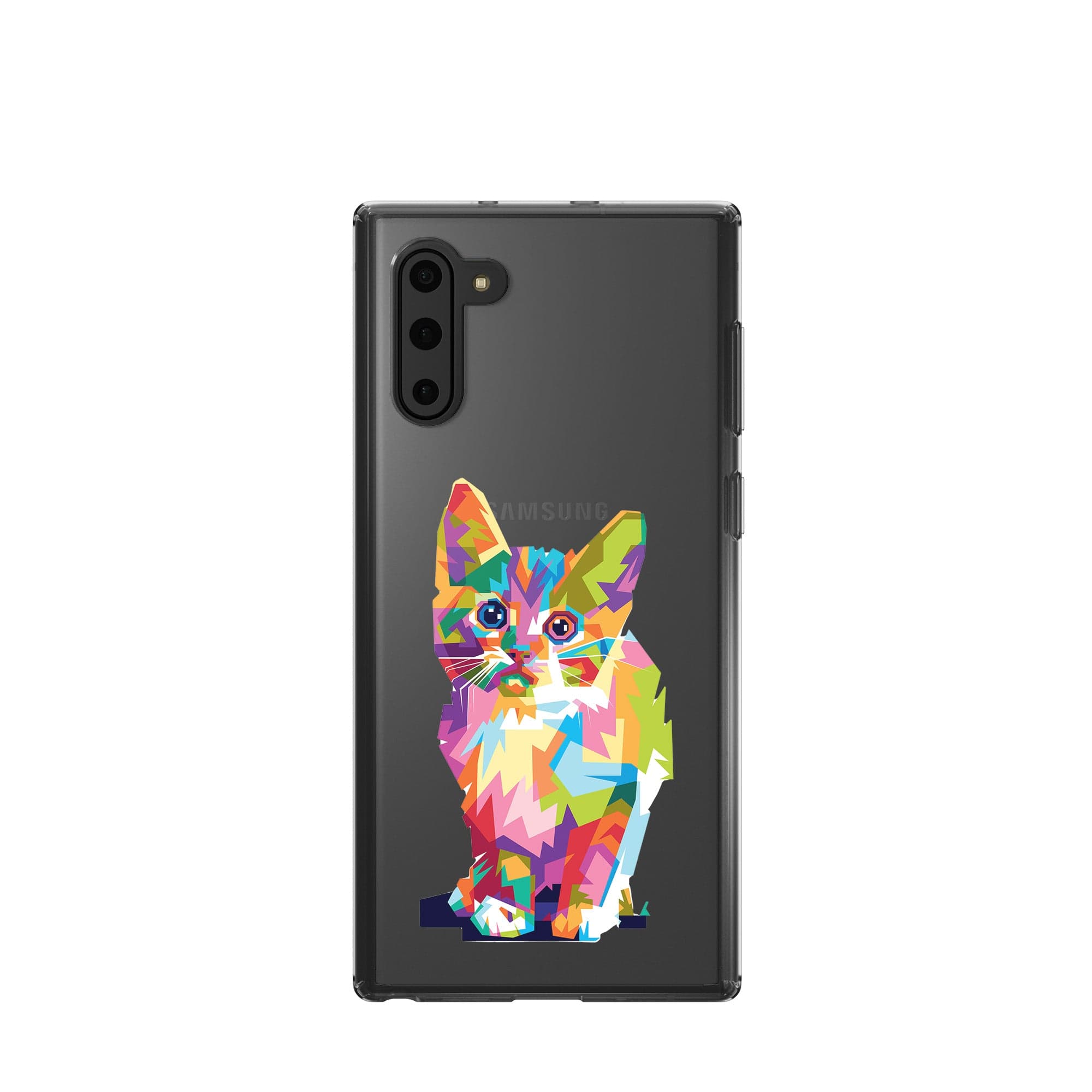 Fractal Canvas | Abstract Cat Samsung Case Clear for Galaxy Note 10 