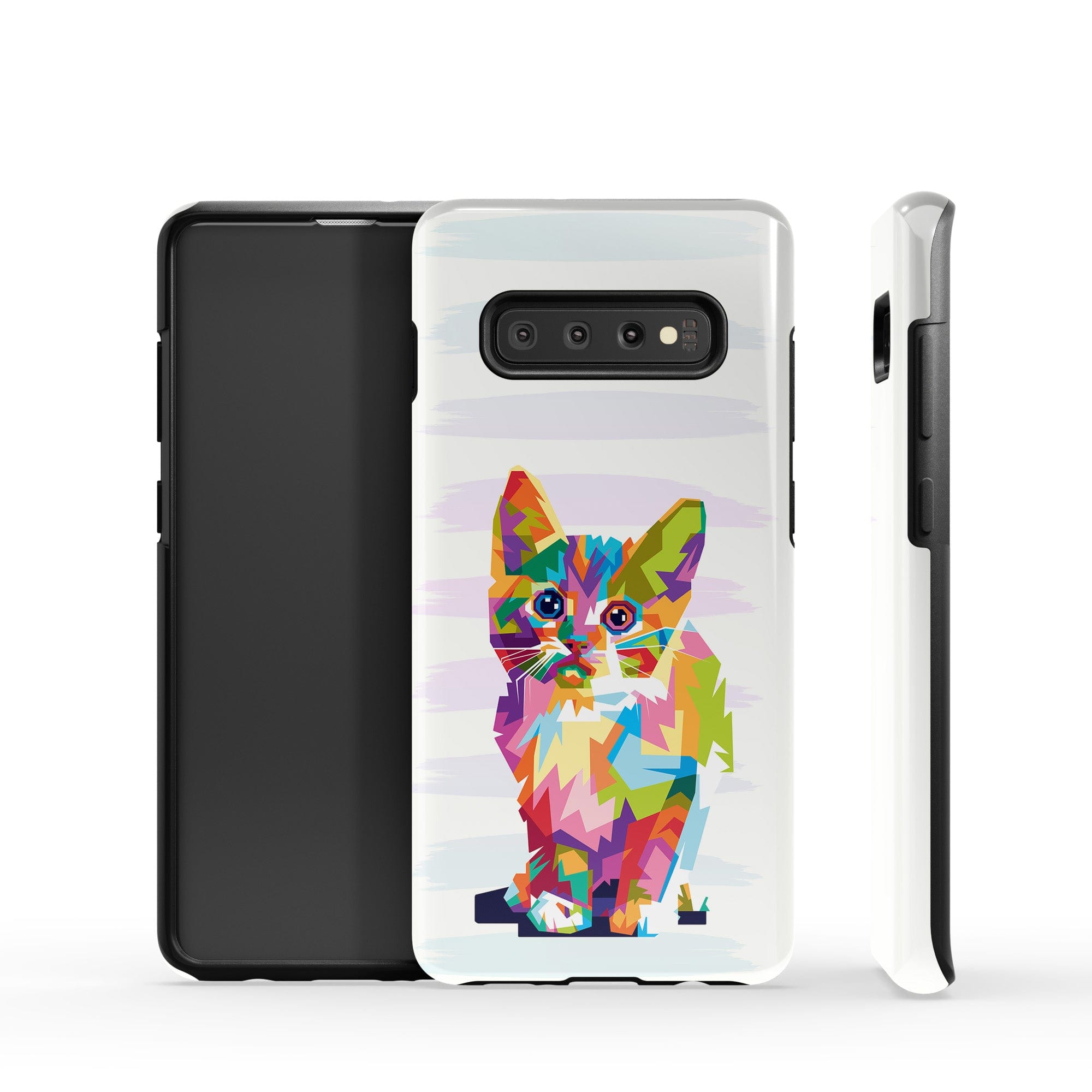 Fractal Canvas | Abstract Cat Samsung Case Tough for Galaxy S10 Plus 