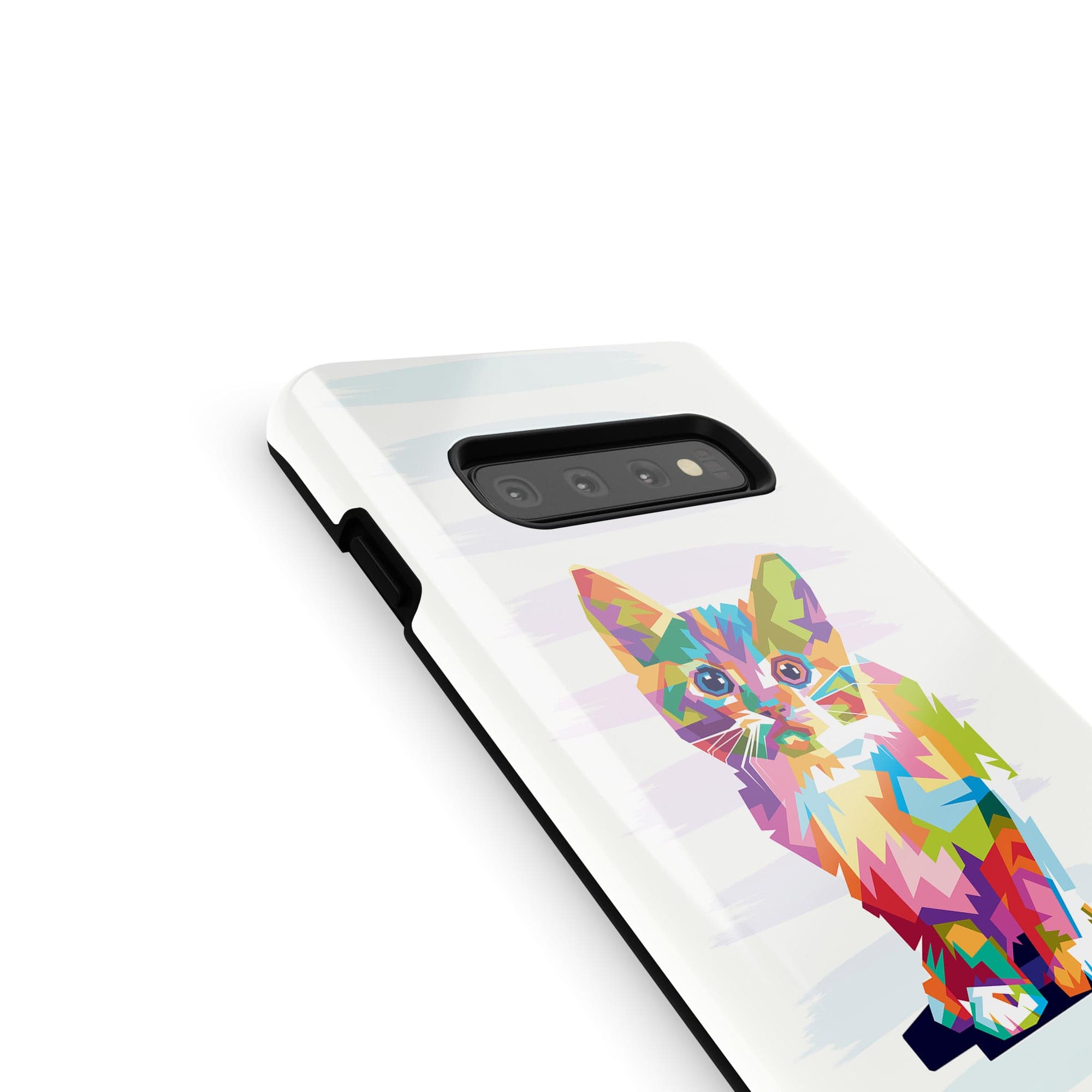 Fractal Canvas | Abstract Cat Samsung Case Tough for Galaxy S10 Plus 