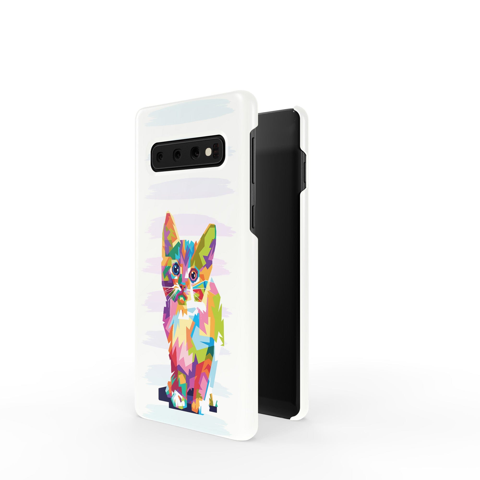 Fractal Canvas | Abstract Cat Samsung Case Slim for Galaxy S10 