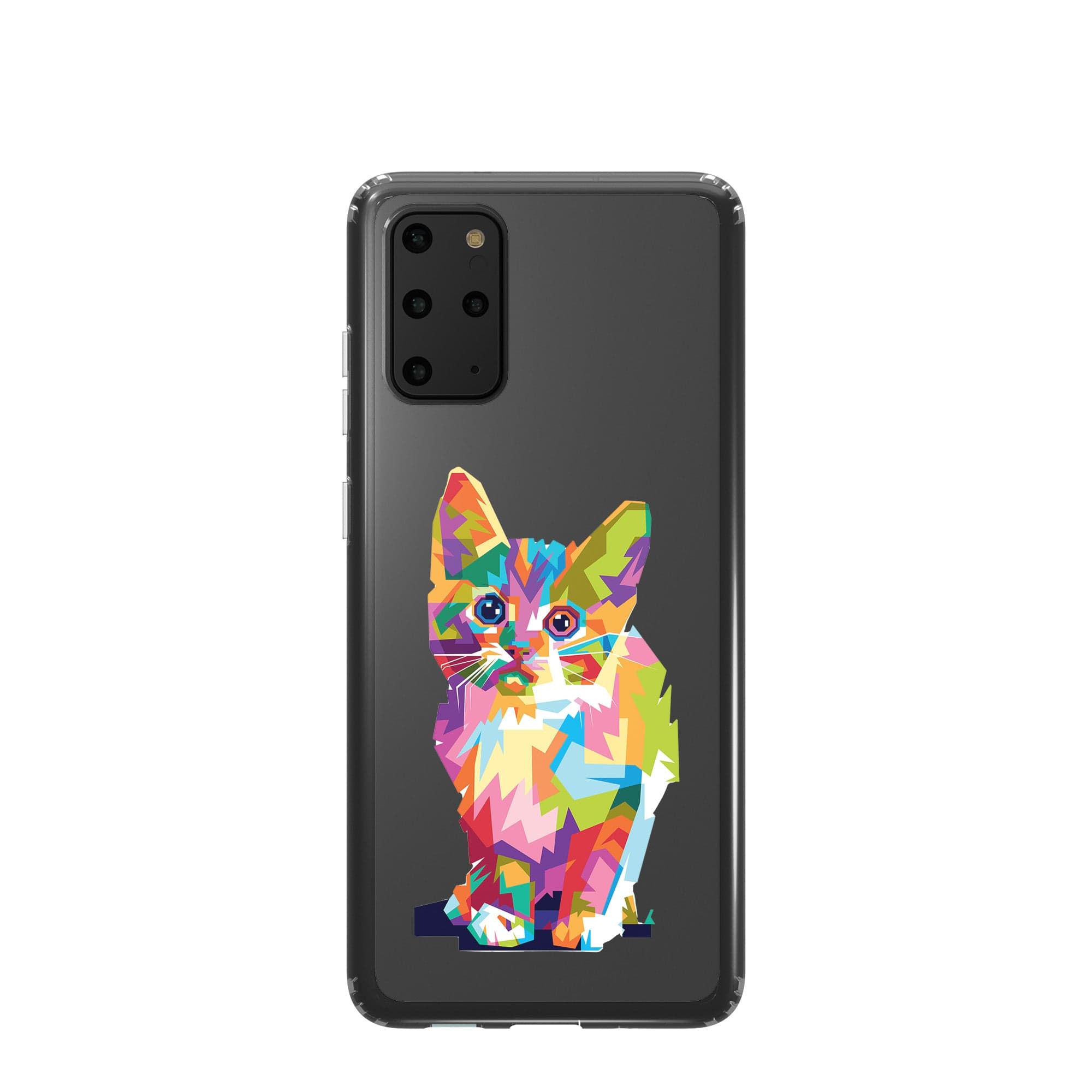 Fractal Canvas | Abstract Cat Samsung Case Clear for Galaxy S20 Plus