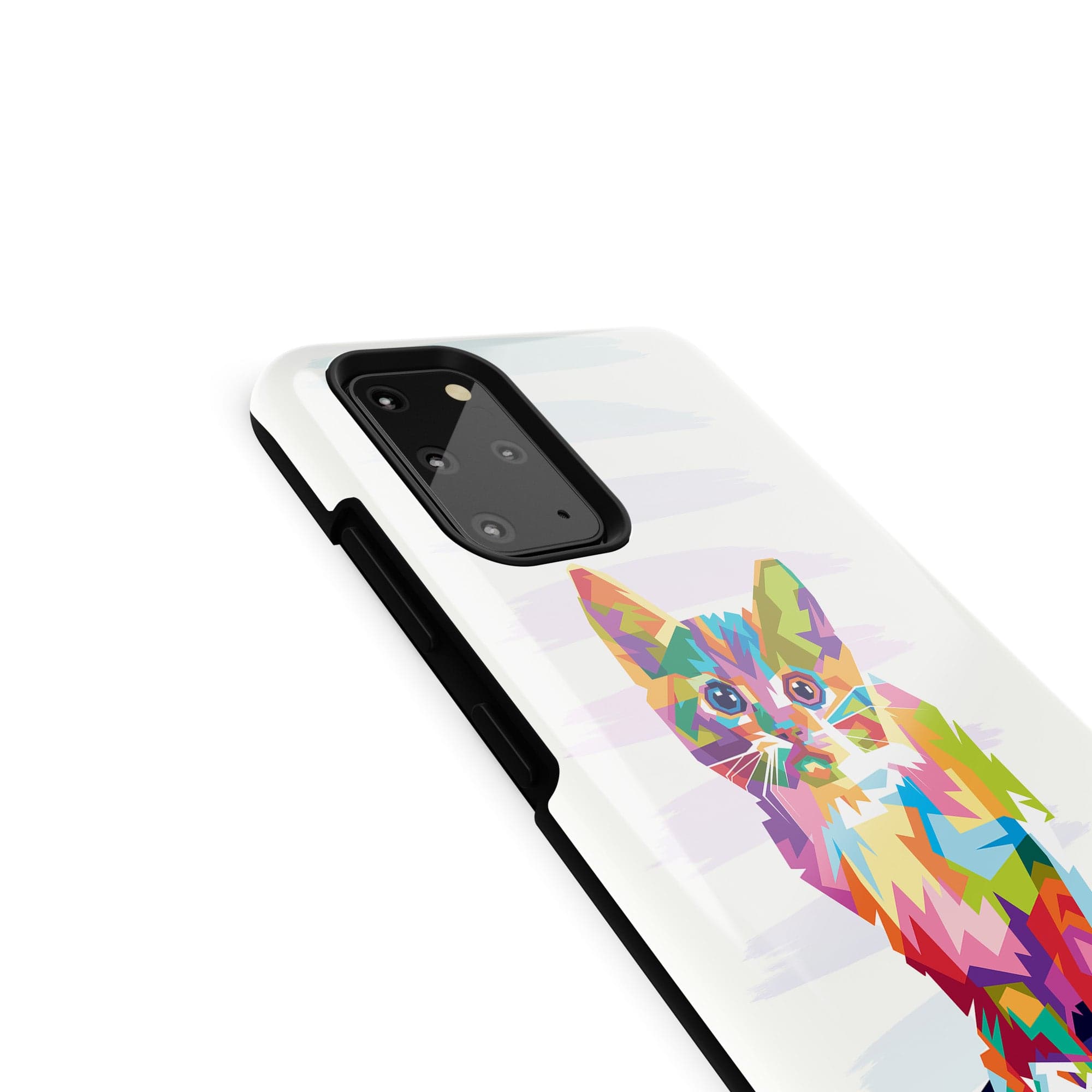 Fractal Canvas | Abstract Cat Samsung Case Tough for Galaxy S20 Plus