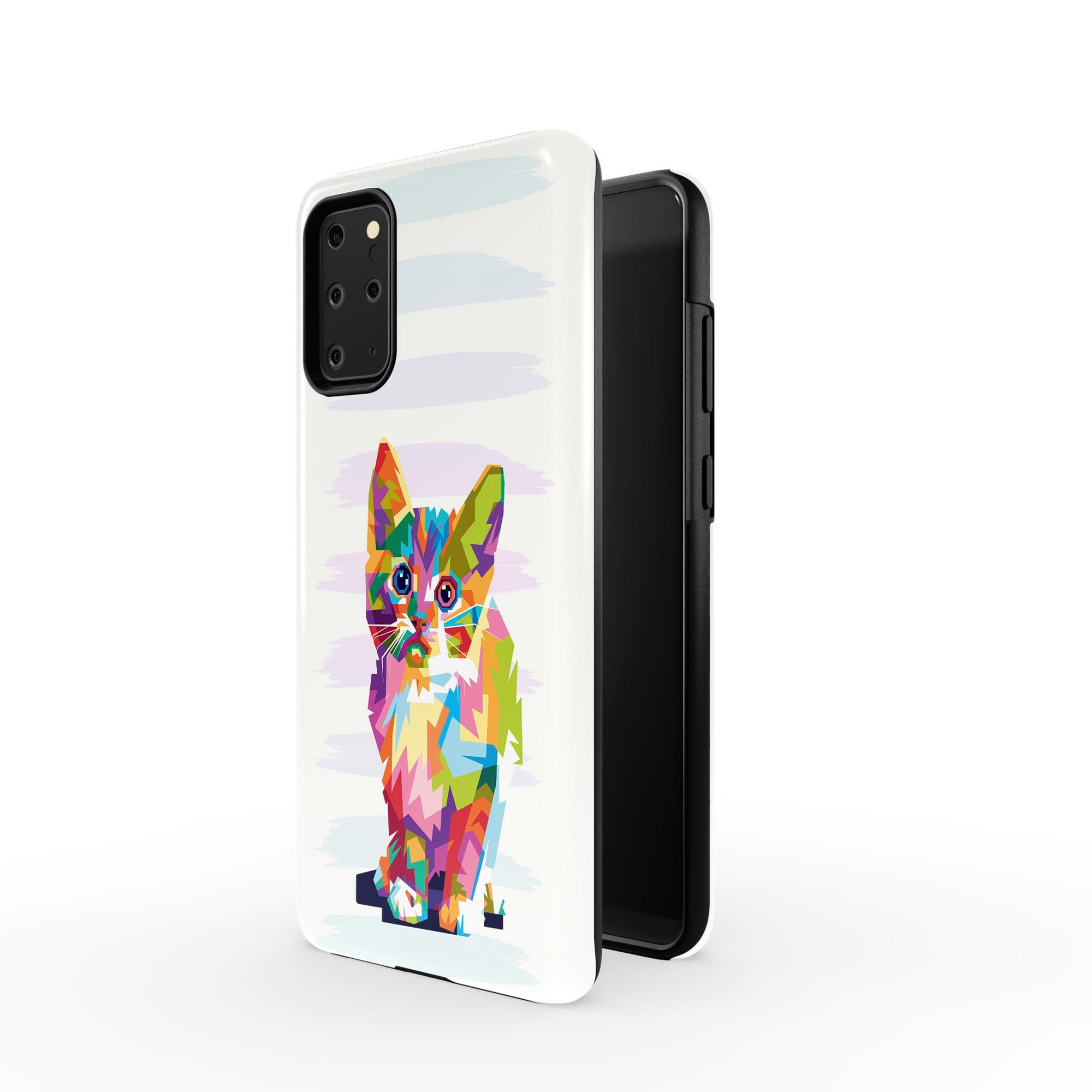 Fractal Canvas | Abstract Cat Samsung Case Tough for Galaxy S20 Plus