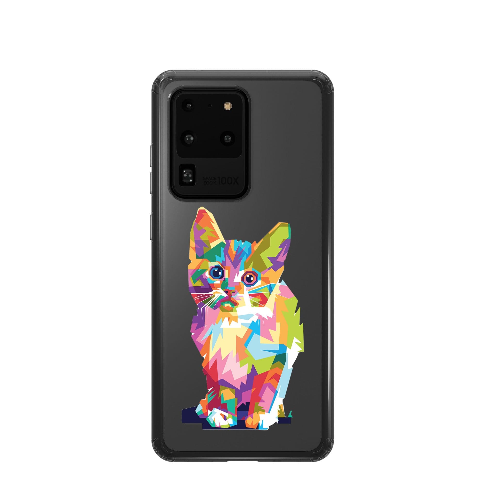 Fractal Canvas | Abstract Cat Samsung Case Clear for Galaxy S20 Ultra