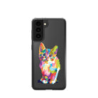 Fractal Canvas | Abstract Cat Samsung Case Clear for Galaxy S21 