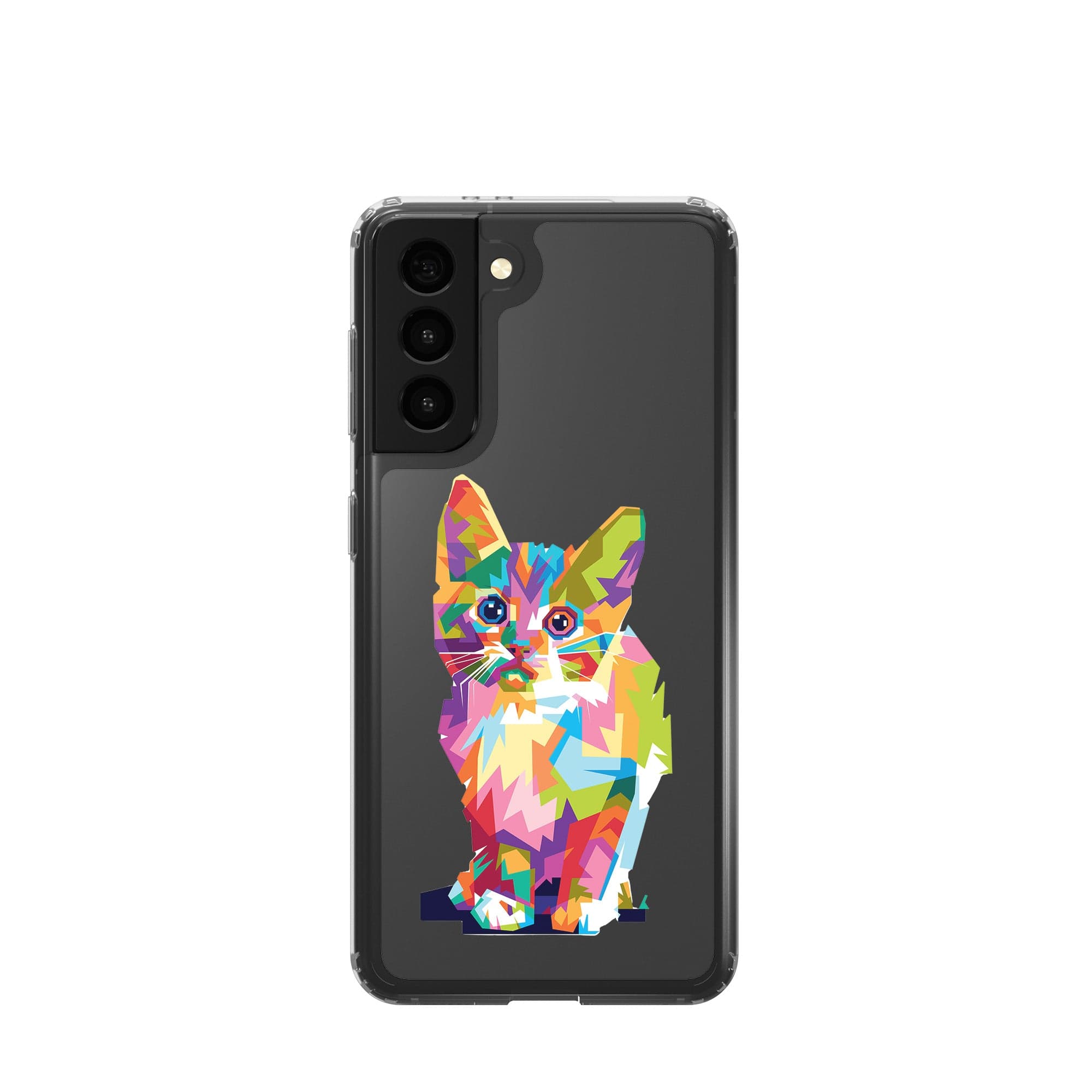 Fractal Canvas | Abstract Cat Samsung Case Clear for Galaxy S21 