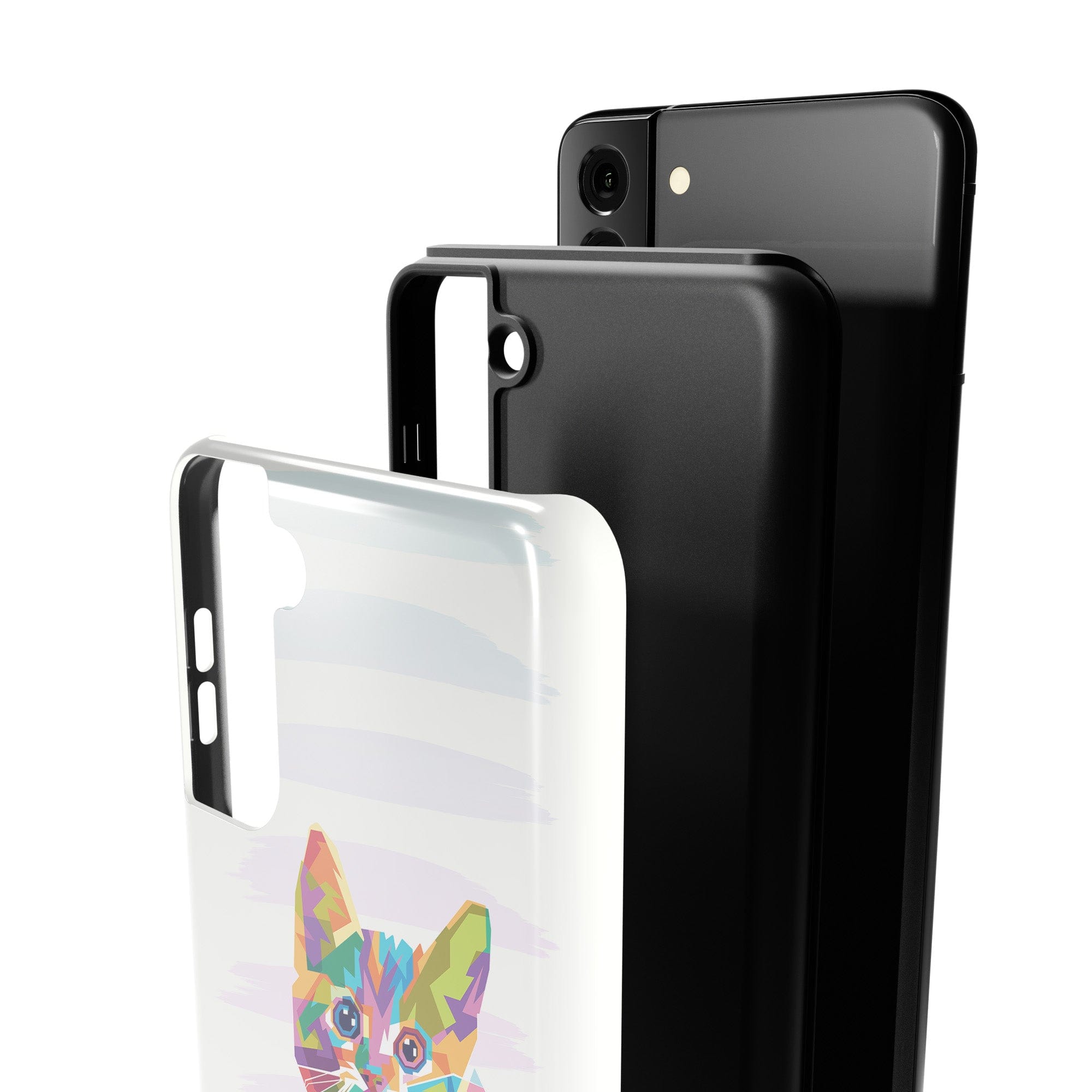 Fractal Canvas | Abstract Cat Samsung Case Tough for Galaxy S21 Plus