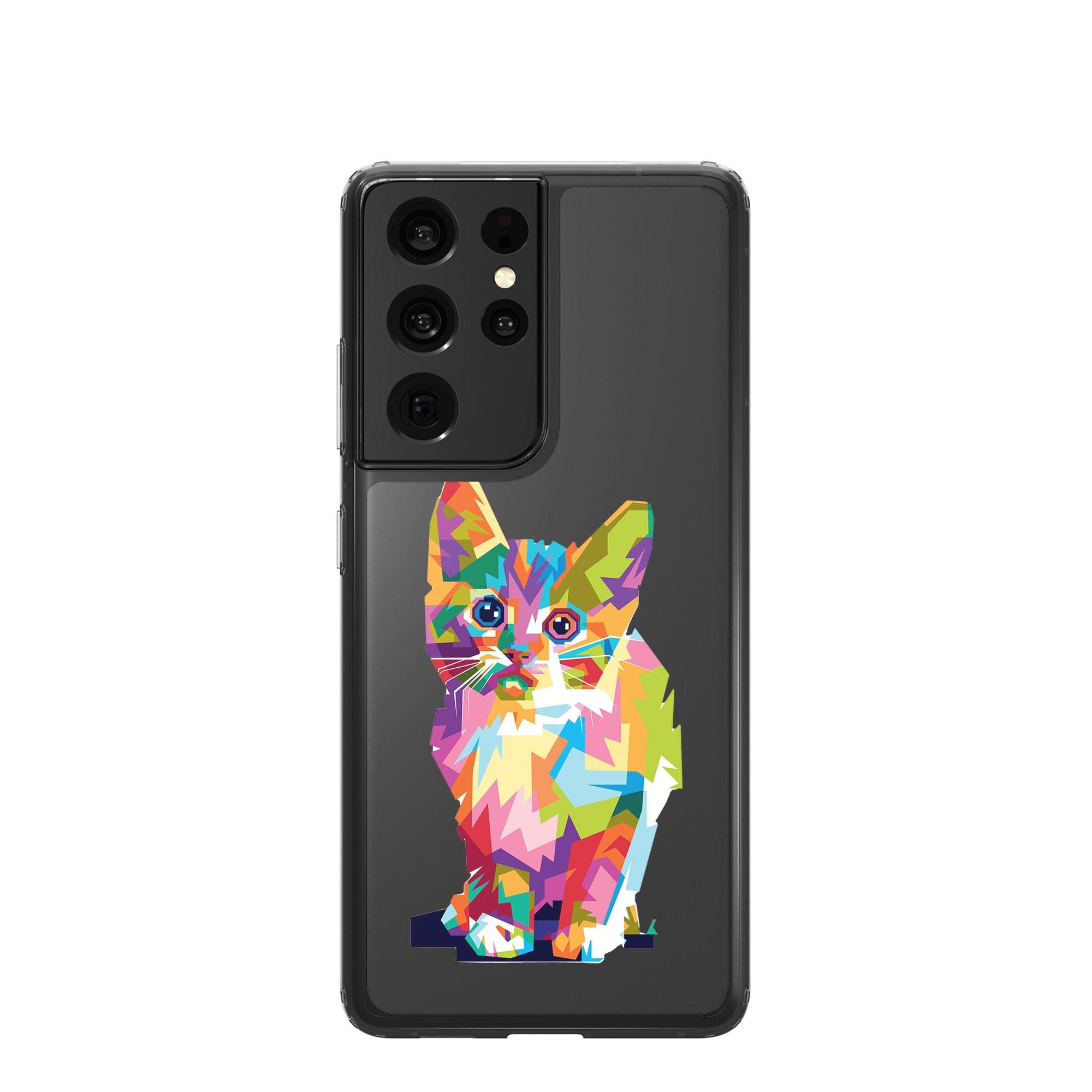 Fractal Canvas | Abstract Cat Samsung Case Clear for Galaxy S21 Ultra