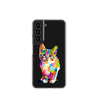 Fractal Canvas | Abstract Cat Samsung Case Clear for Galaxy S22