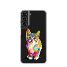 Fractal Canvas | Abstract Cat Samsung Case Clear for Galaxy S22 Plus