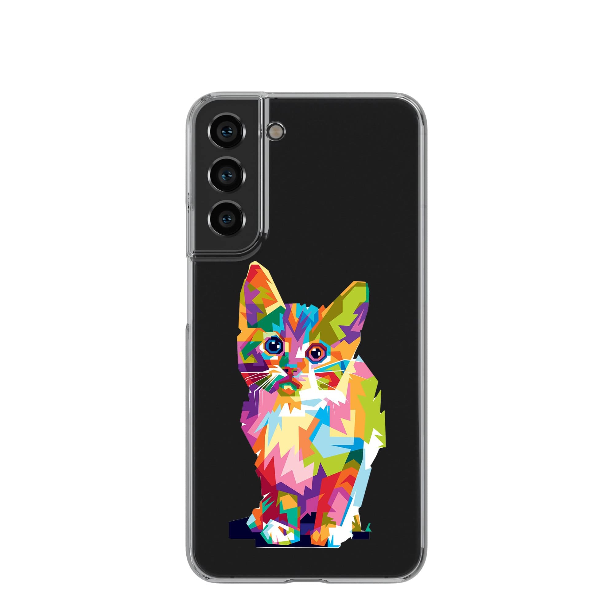 Fractal Canvas | Abstract Cat Samsung Case Clear for Galaxy S22 Plus