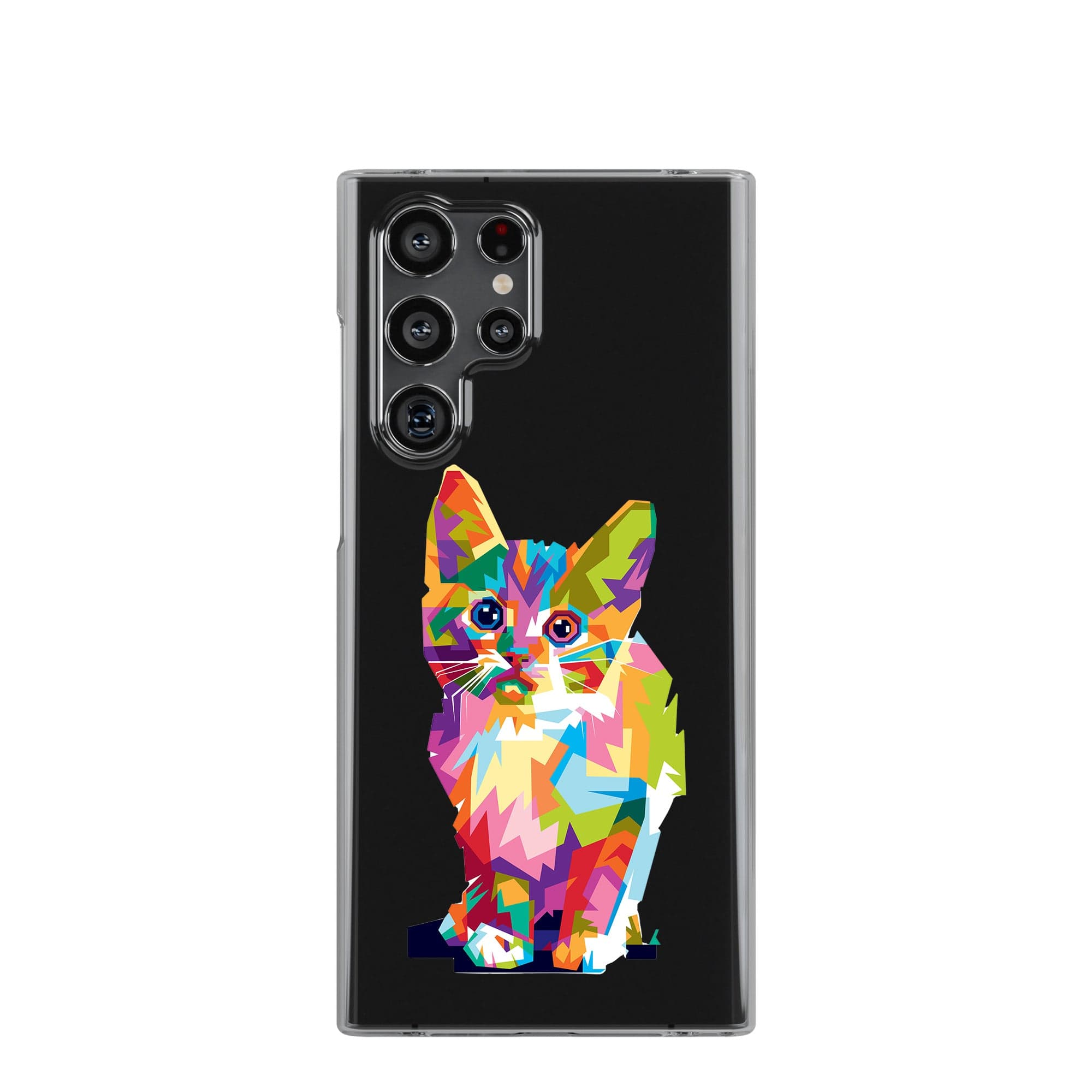 Fractal Canvas | Abstract Cat Samsung Case Clear for Galaxy S22 Ultra