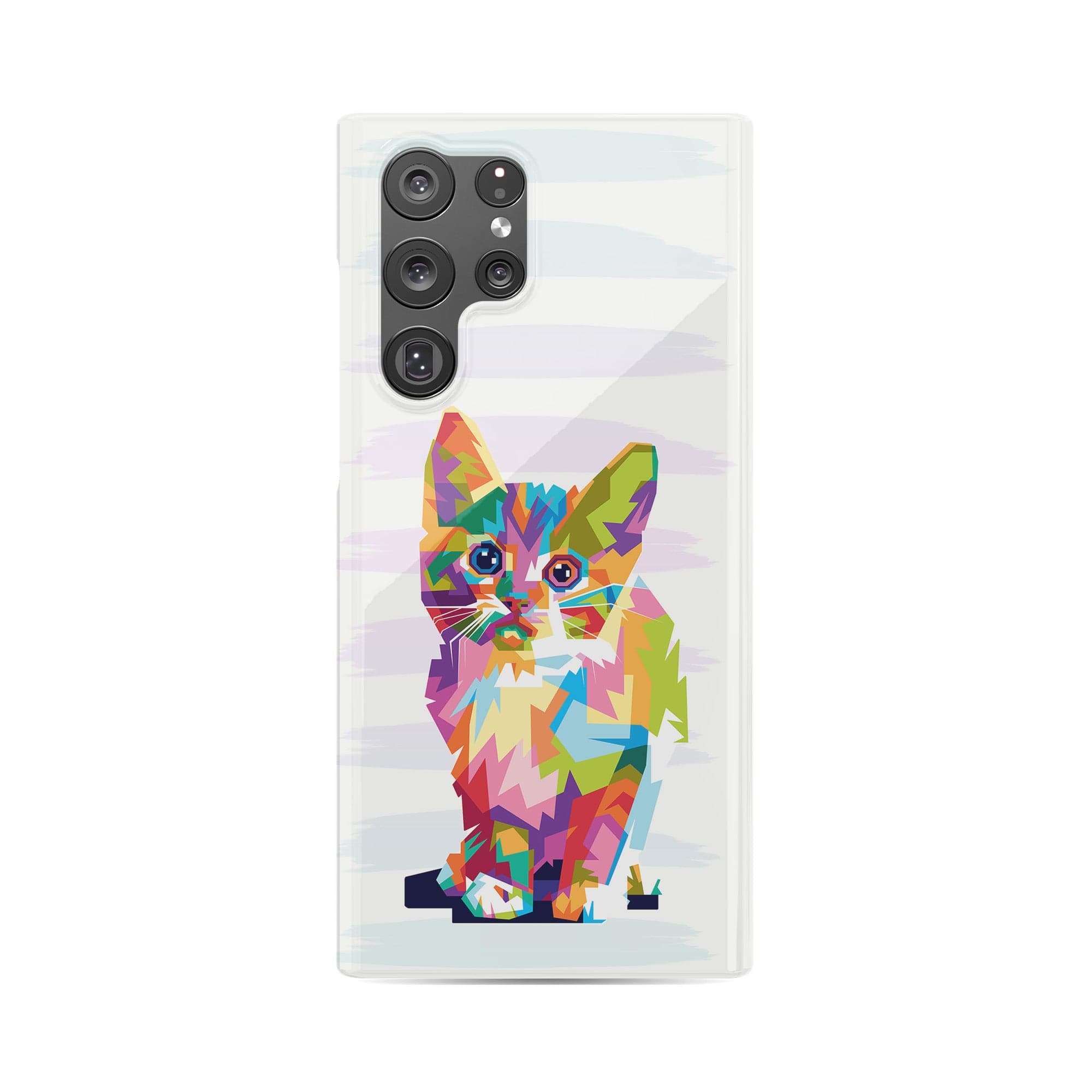 Fractal Canvas | Abstract Cat Samsung Case Slim for Galaxy S22 Ultra