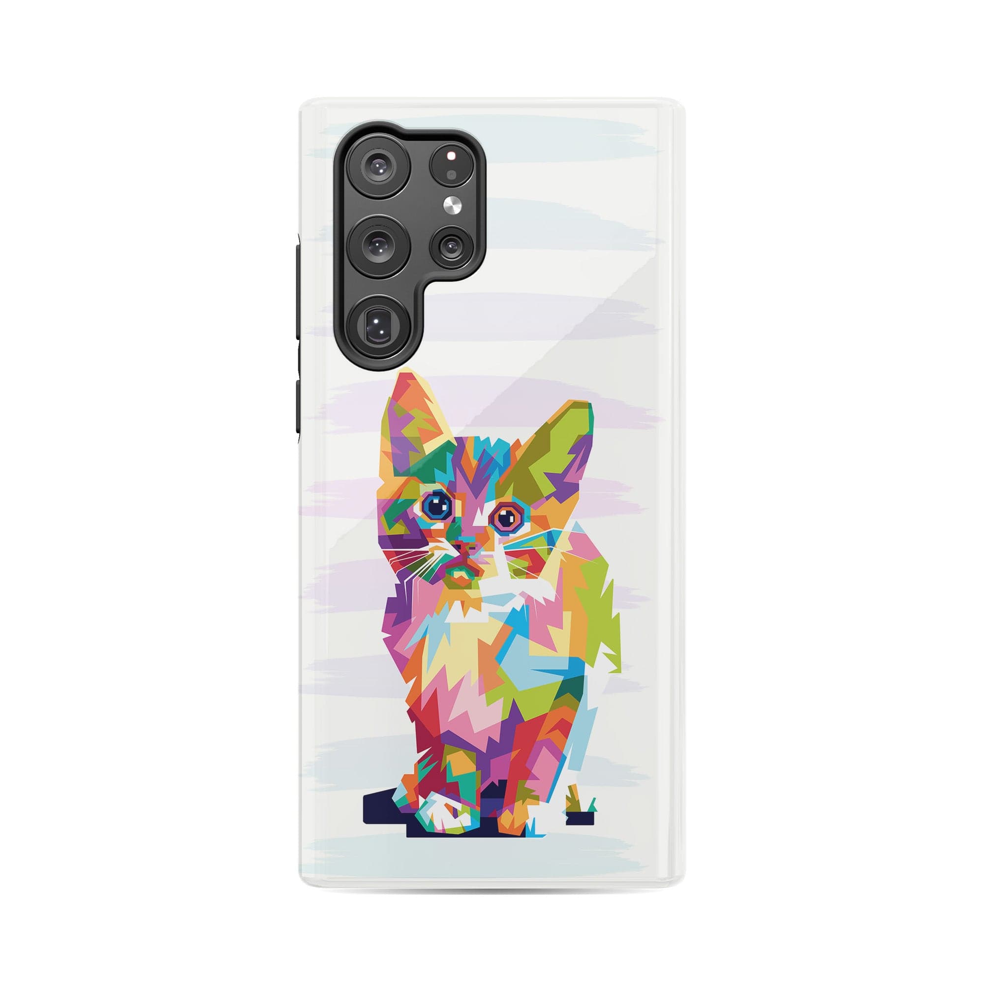 Fractal Canvas | Abstract Cat Samsung Case Tough for Galaxy S22 Ultra