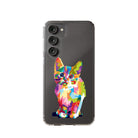 Fractal Canvas | Abstract Cat Samsung Case Clear for Galaxy S23 Plus