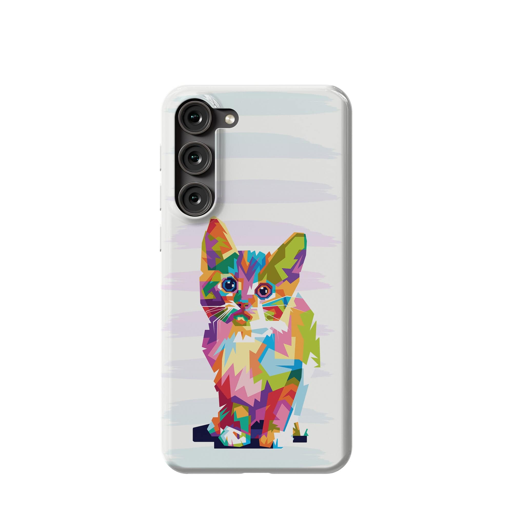 Fractal Canvas | Abstract Cat Samsung Case Slim for Galaxy S23 Plus