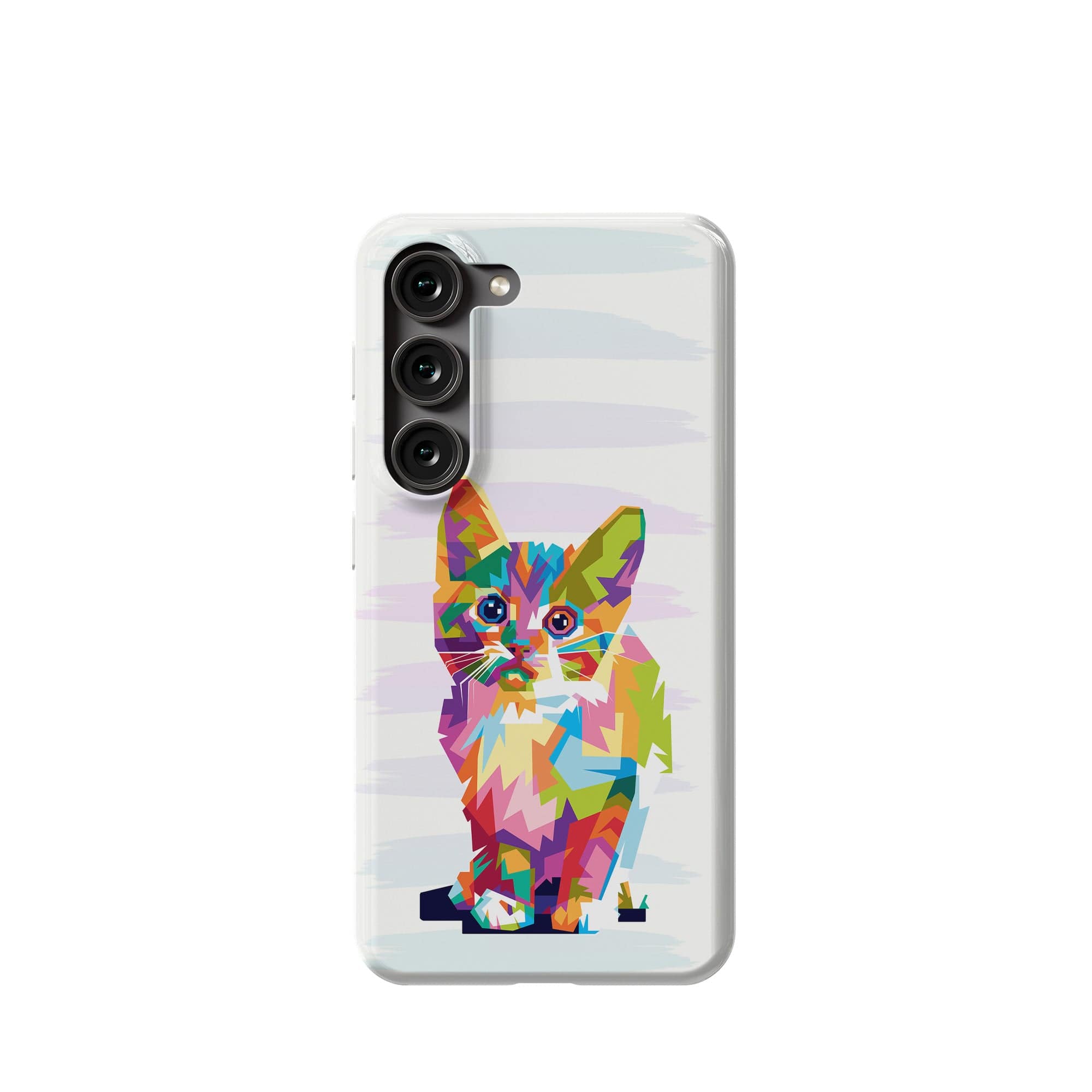 Fractal Canvas | Abstract Cat Samsung Case Slim for Galaxy S23 Ultra