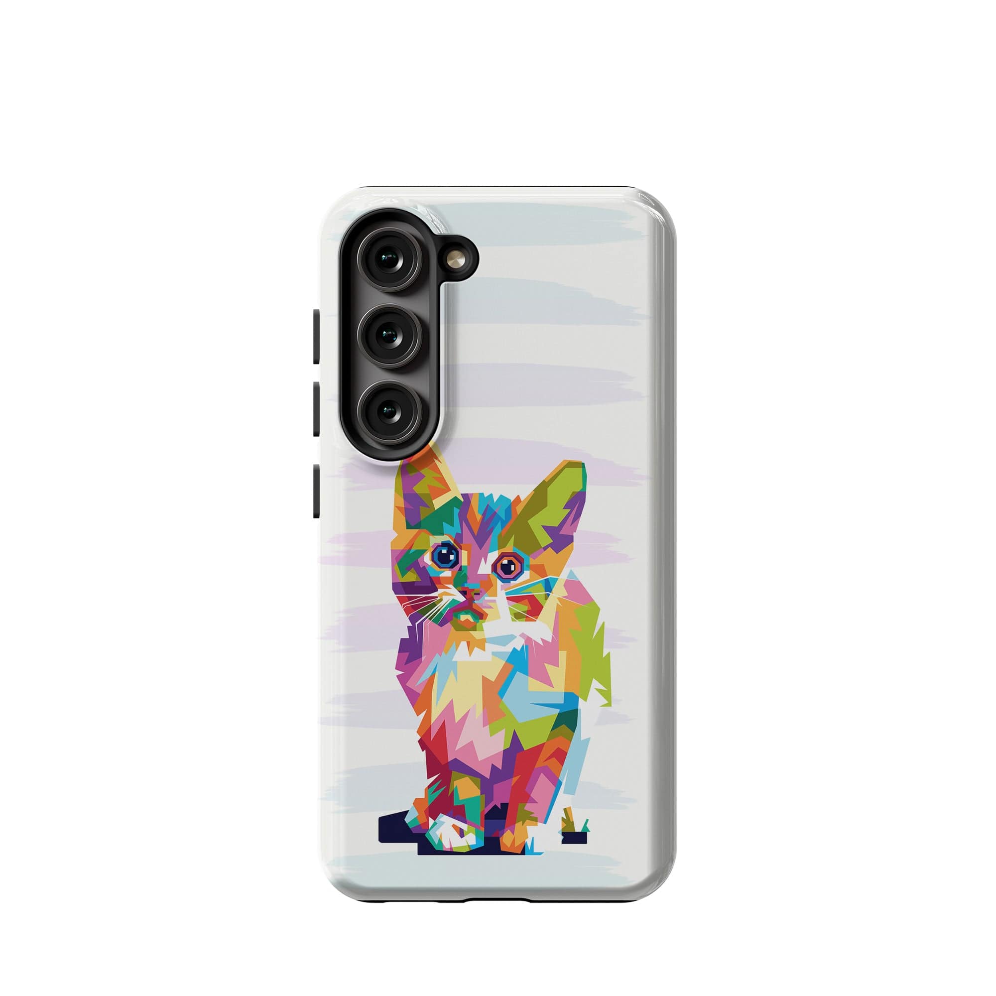 Fractal Canvas | Abstract Cat Samsung Case Tough for Galaxy S23 Ultra