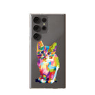 Fractal Canvas | Abstract Cat Samsung Case Clear for Galaxy S23