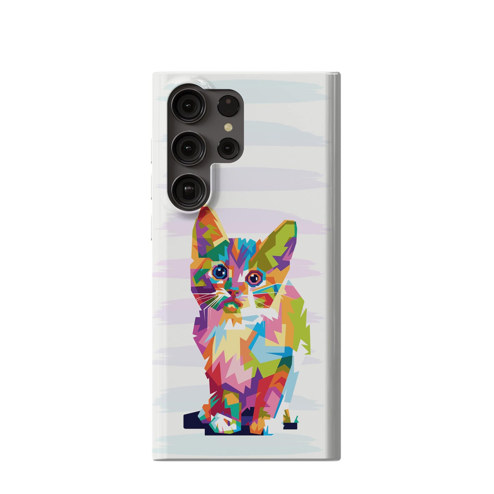 Fractal Canvas | Abstract Cat Samsung Case Slim for Galaxy S23