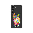 Fractal Canvas | Abstract Cat Samsung Case Clear for Galaxy S24