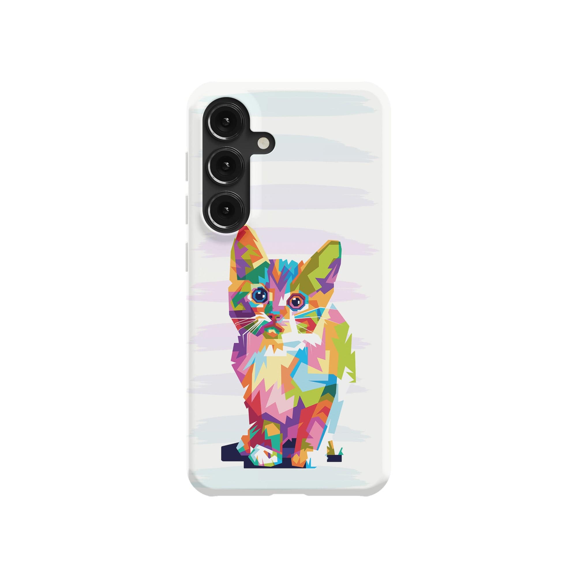 Fractal Canvas | Abstract Cat Samsung Case Slim for Galaxy S24