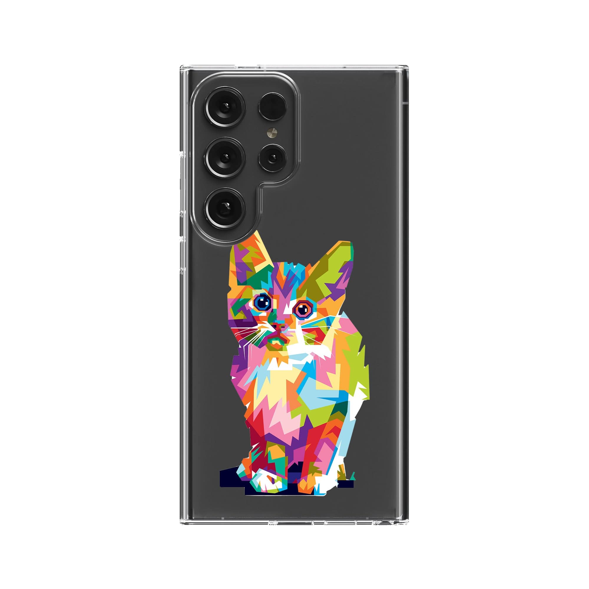 Fractal Canvas | Abstract Cat Samsung Case Clear for Galaxy S24 Ultra