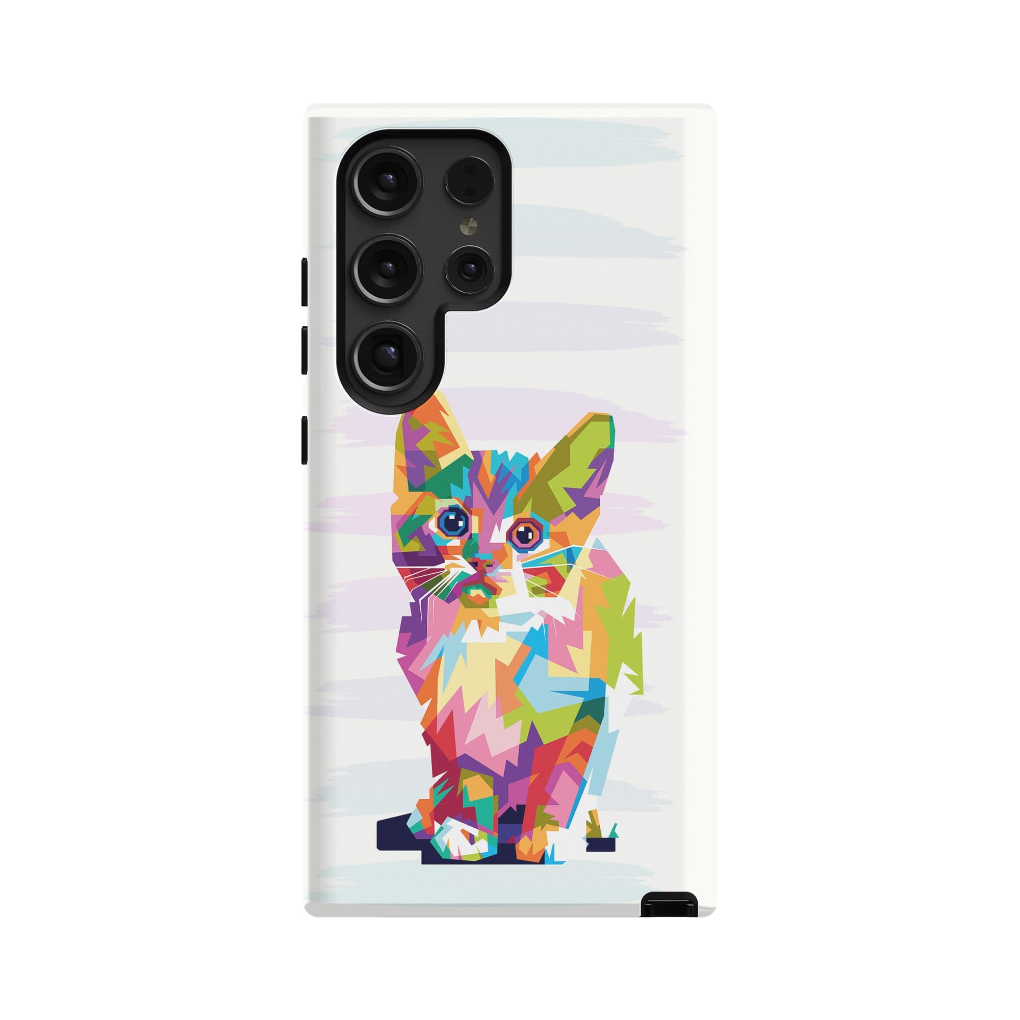 Fractal Canvas | Abstract Cat Samsung Case Tough for Galaxy S24 Ultra