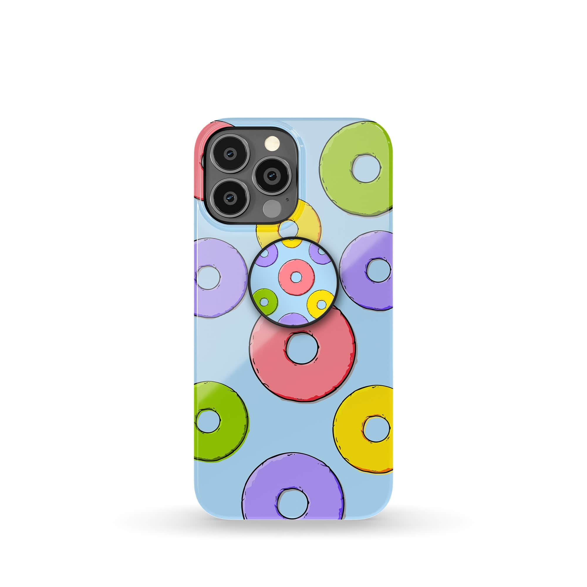 Frosted Loops | Donut Foldable Phone Grip in Black