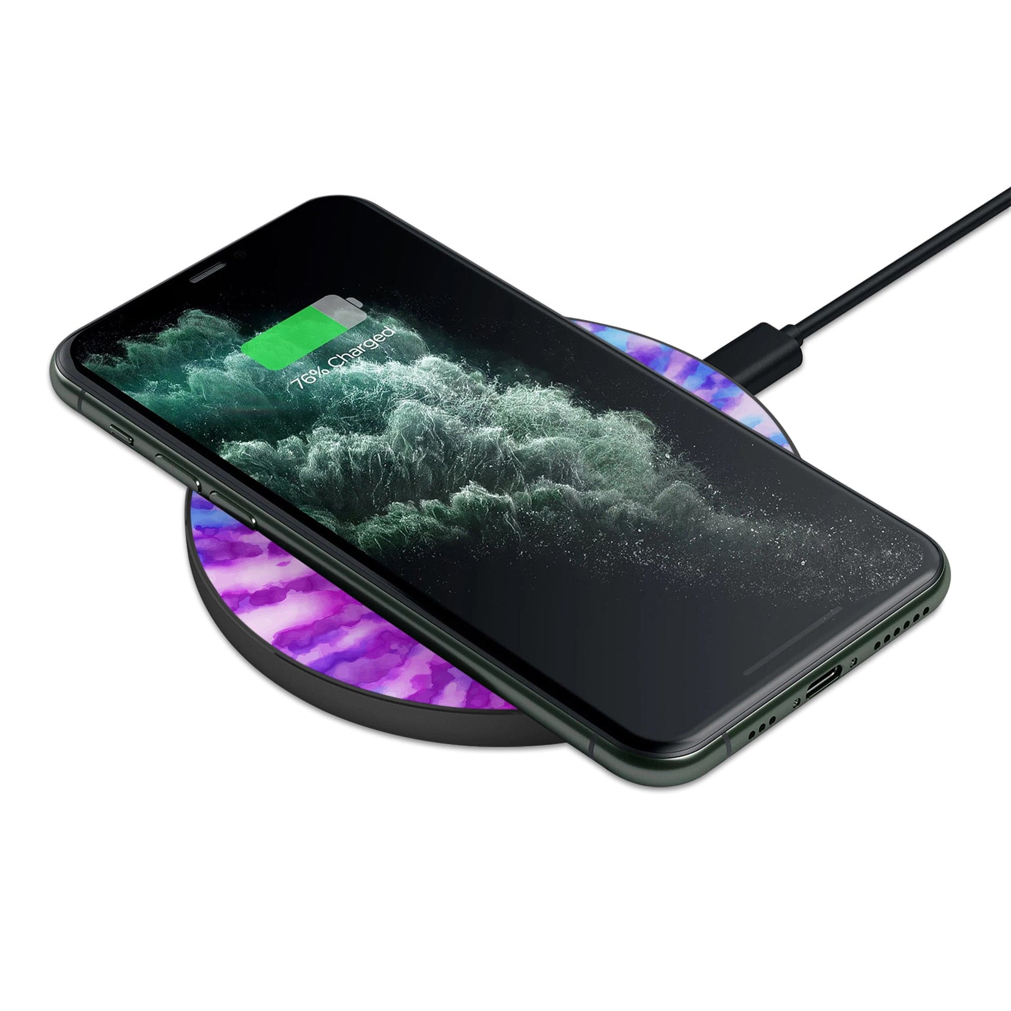 Funky Rays | Tie Dye Wireless Charging Pad in Black