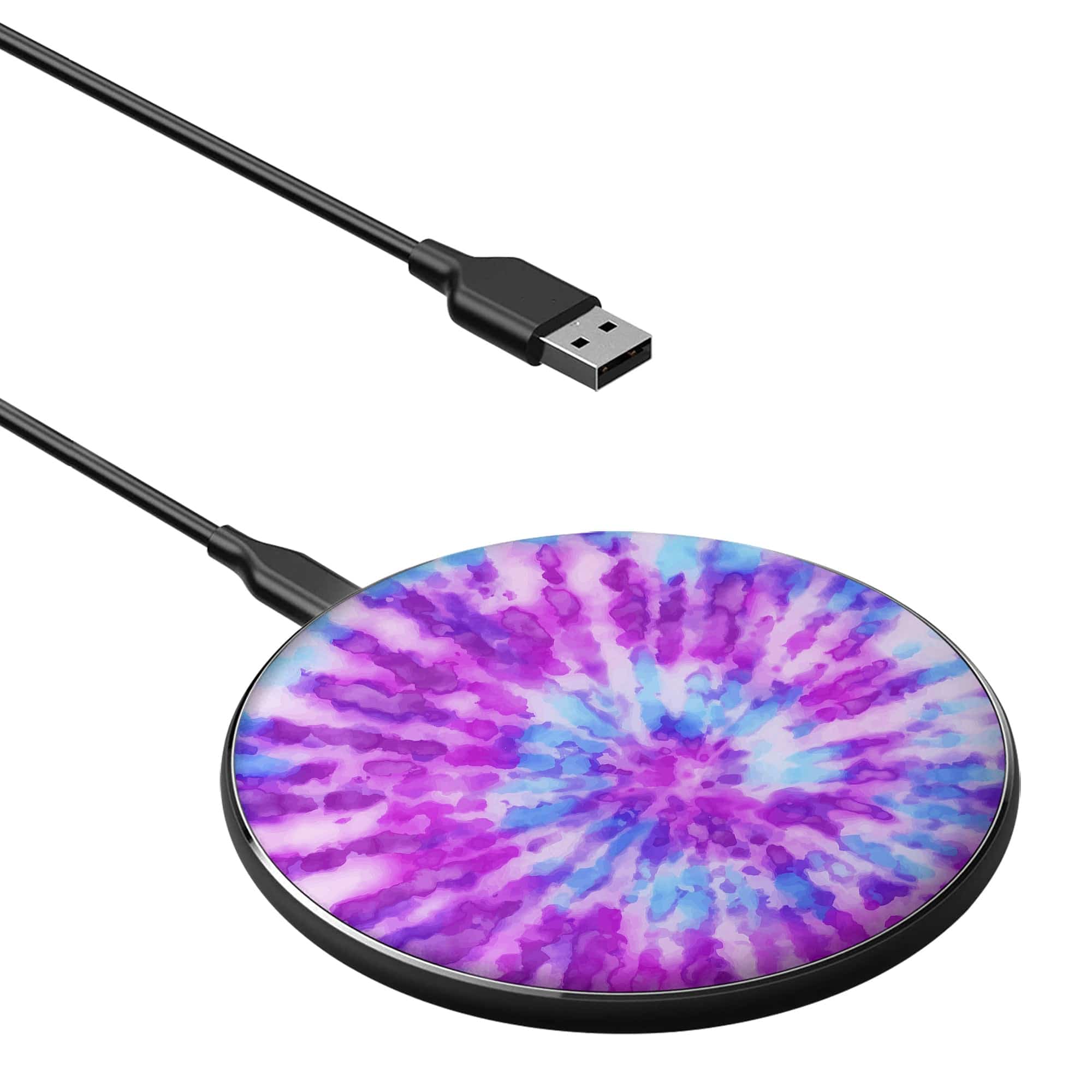 Funky Rays | Tie Dye Wireless Charging Pad in Black