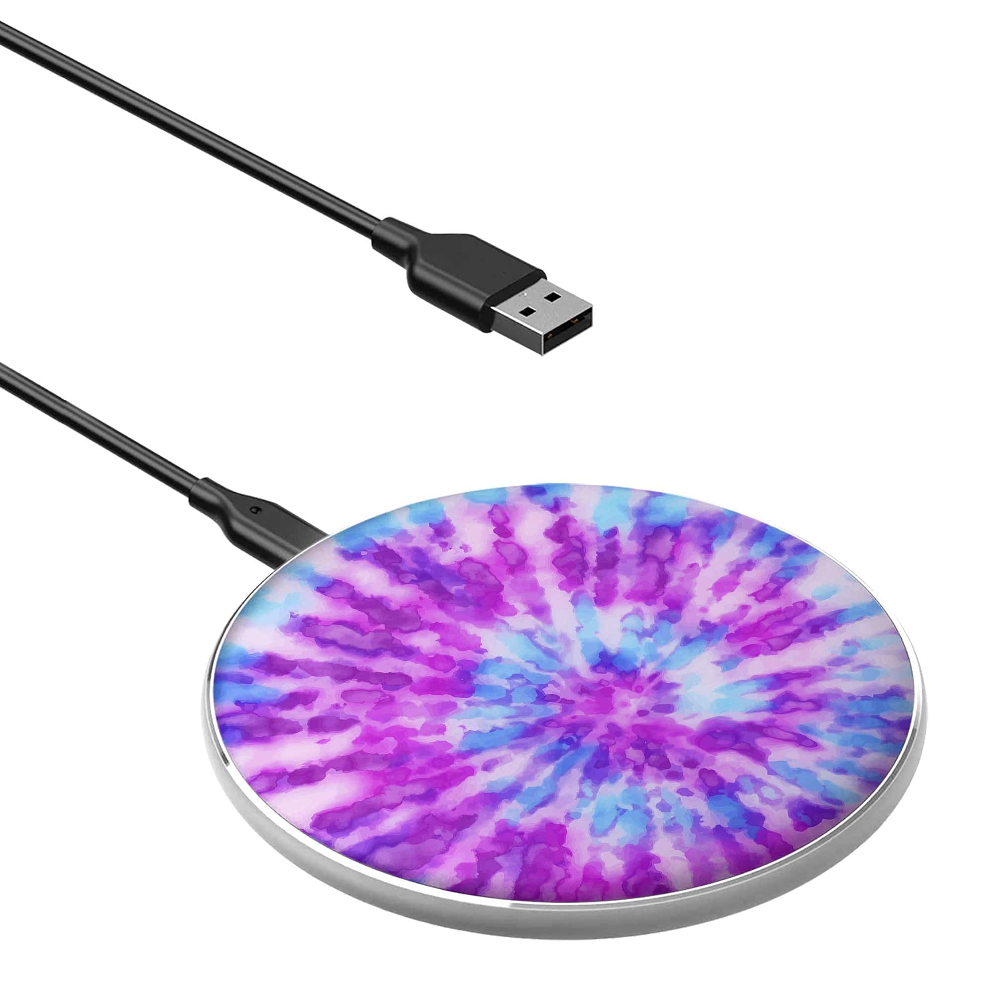 Funky Rays | Tie Dye Wireless Charging Pad in Silver