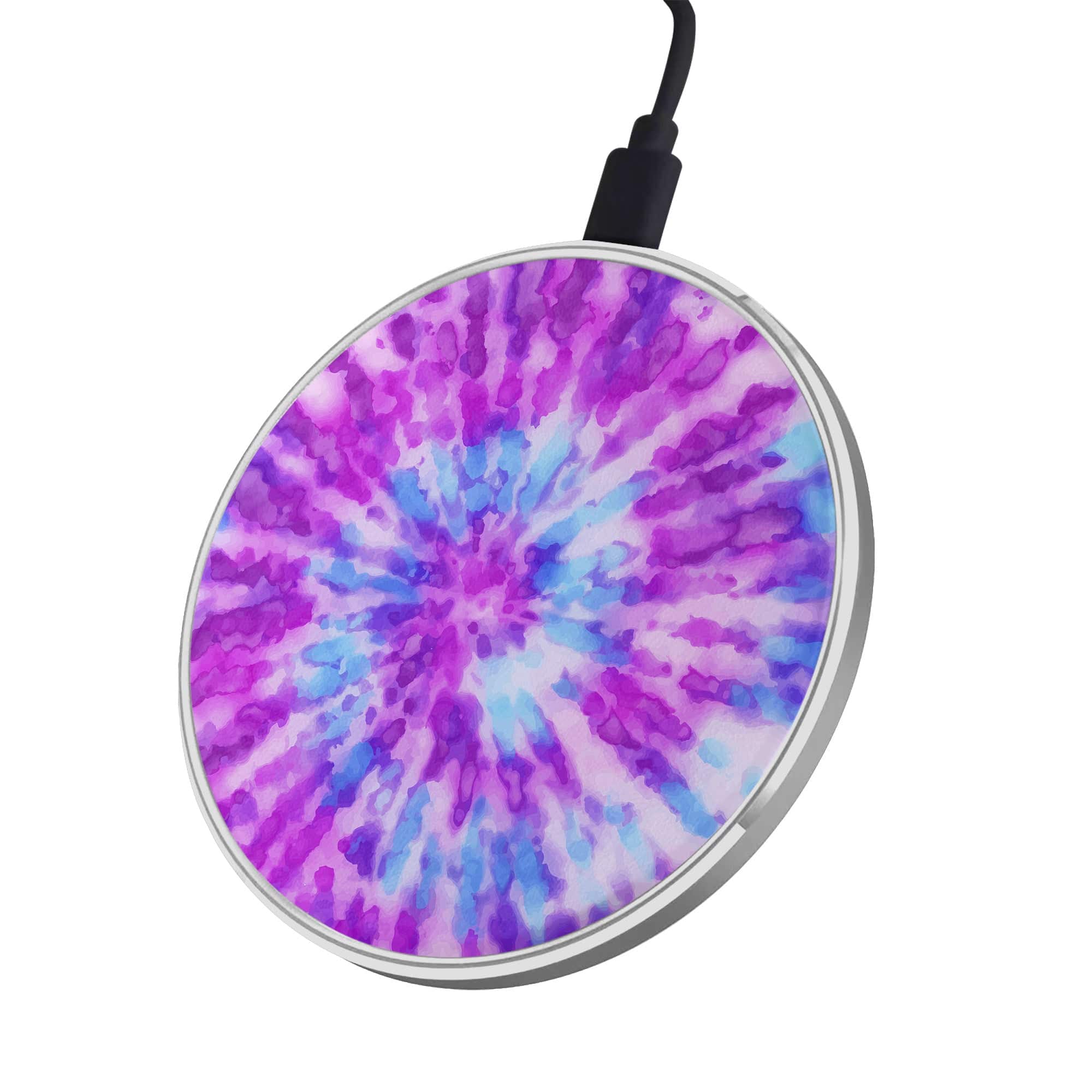 Funky Rays | Tie Dye Wireless Charging Pad in Silver