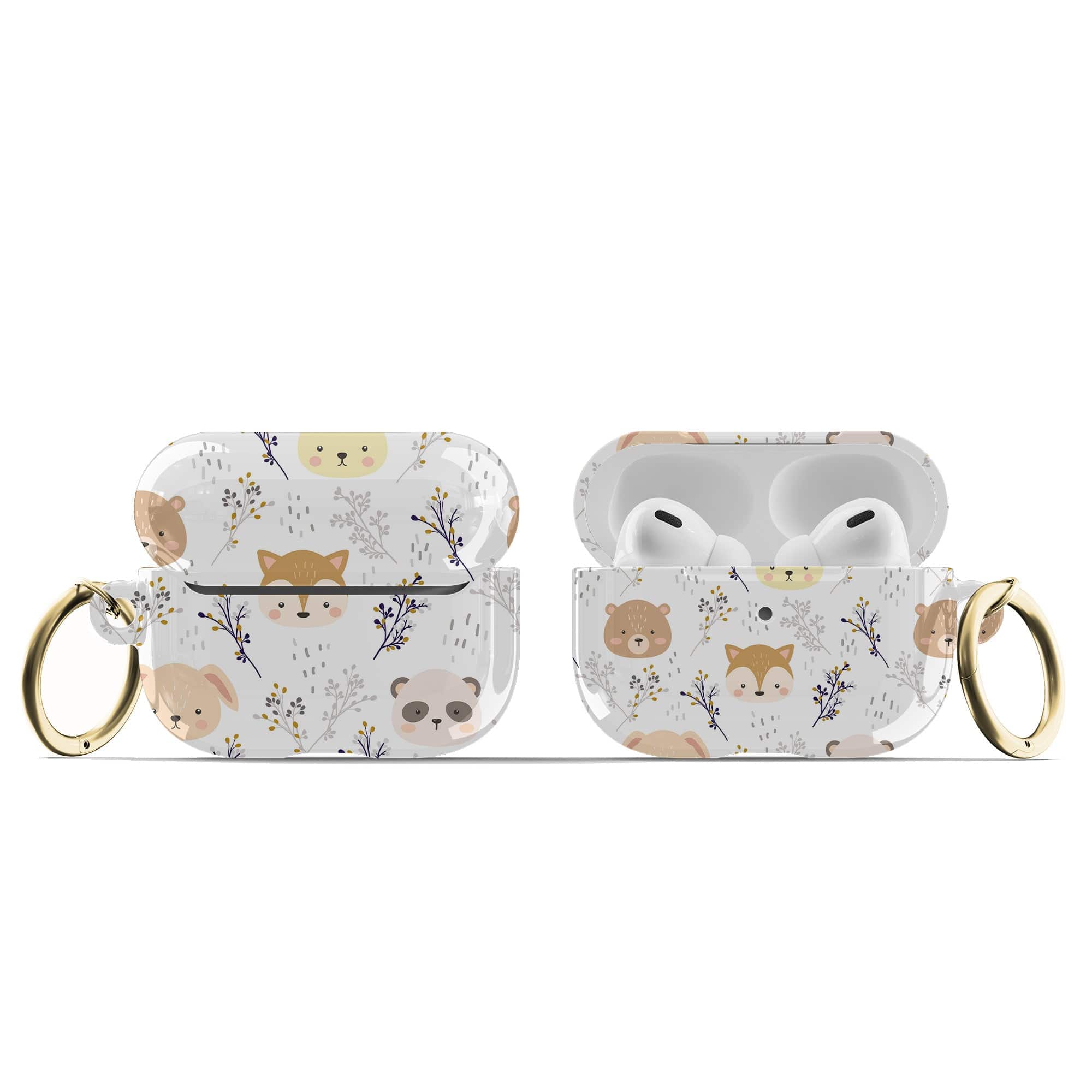 Furry Forest | Woodland Creature Apple AirPods Case for AirPods 3 & AirPods Pro 1&2 Gold