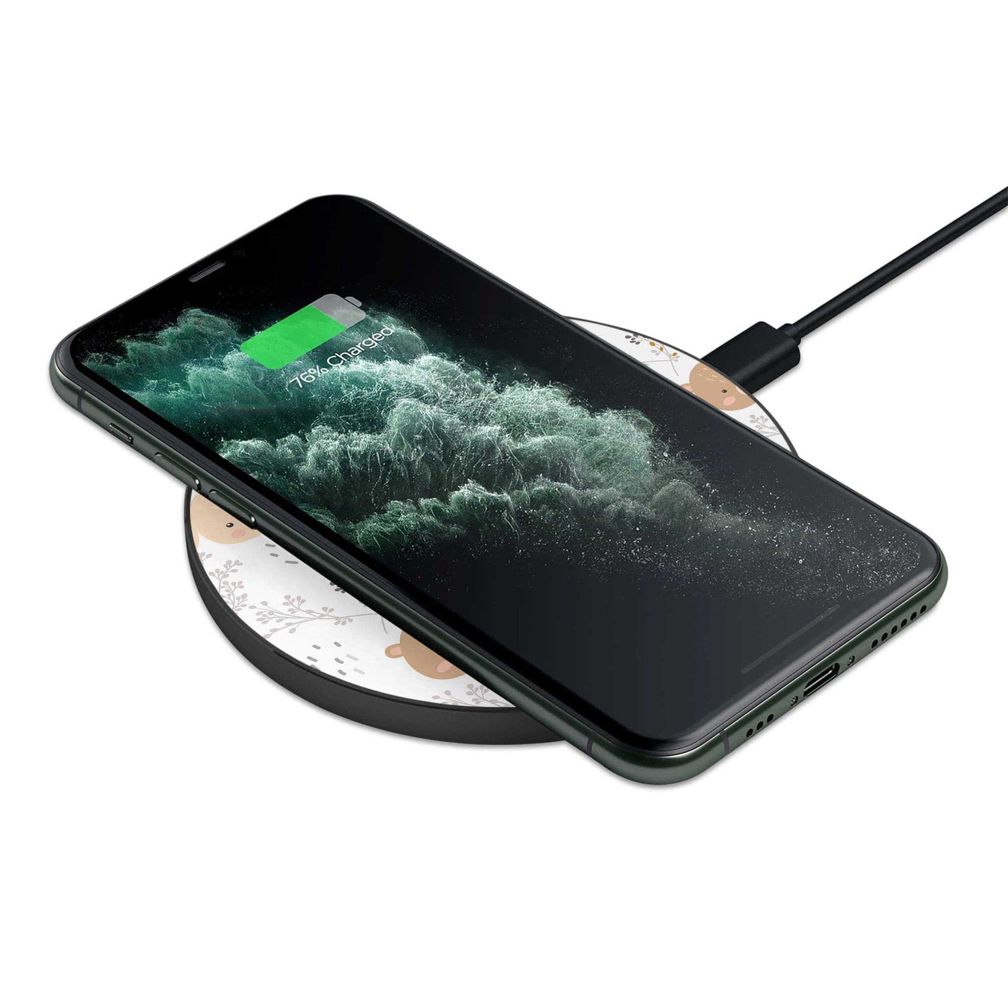 Furry Forest | Woodland Creature Wireless Charging Pad in Black