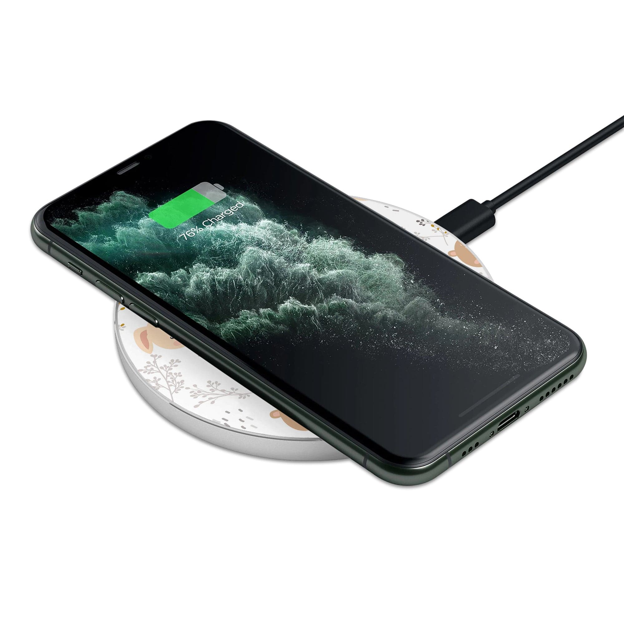 Furry Forest | Woodland Creature Wireless Charging Pad in Silver