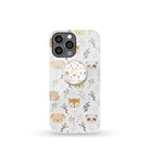 Furry Forest | Woodland Creature Foldable Phone Grip in White