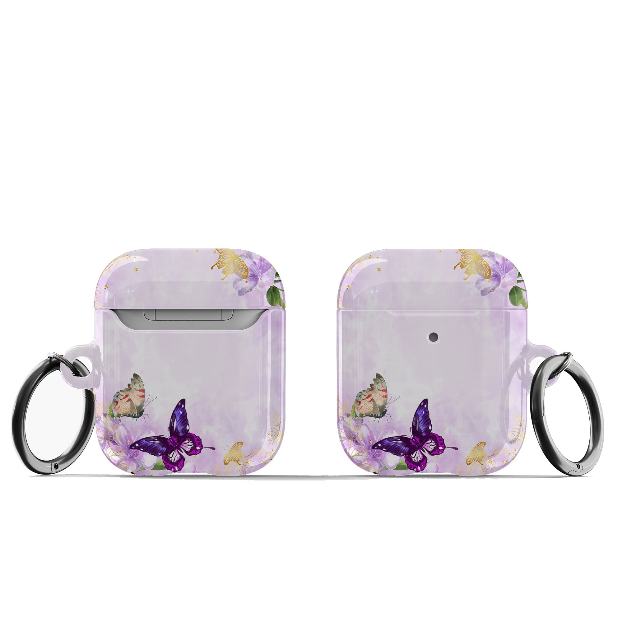 Gilded Flutters | Butterfly Apple AirPods Case for AirPods 1&2 Black